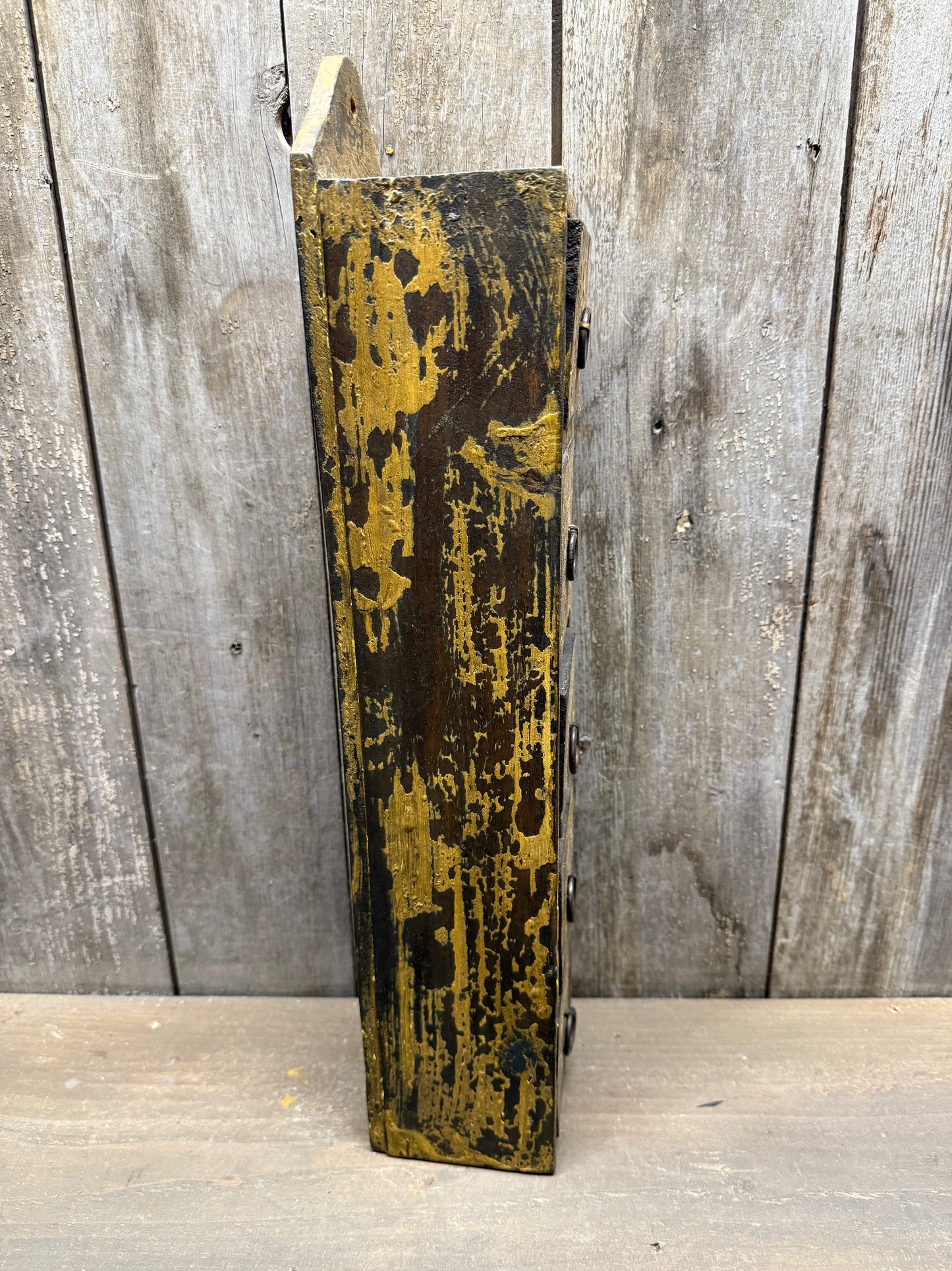 WALL BOX, 5 Drawer, Primitive Mustard Paint