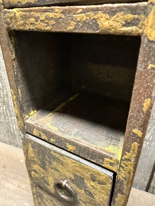 WALL BOX, 5 Drawer, Primitive Mustard Paint