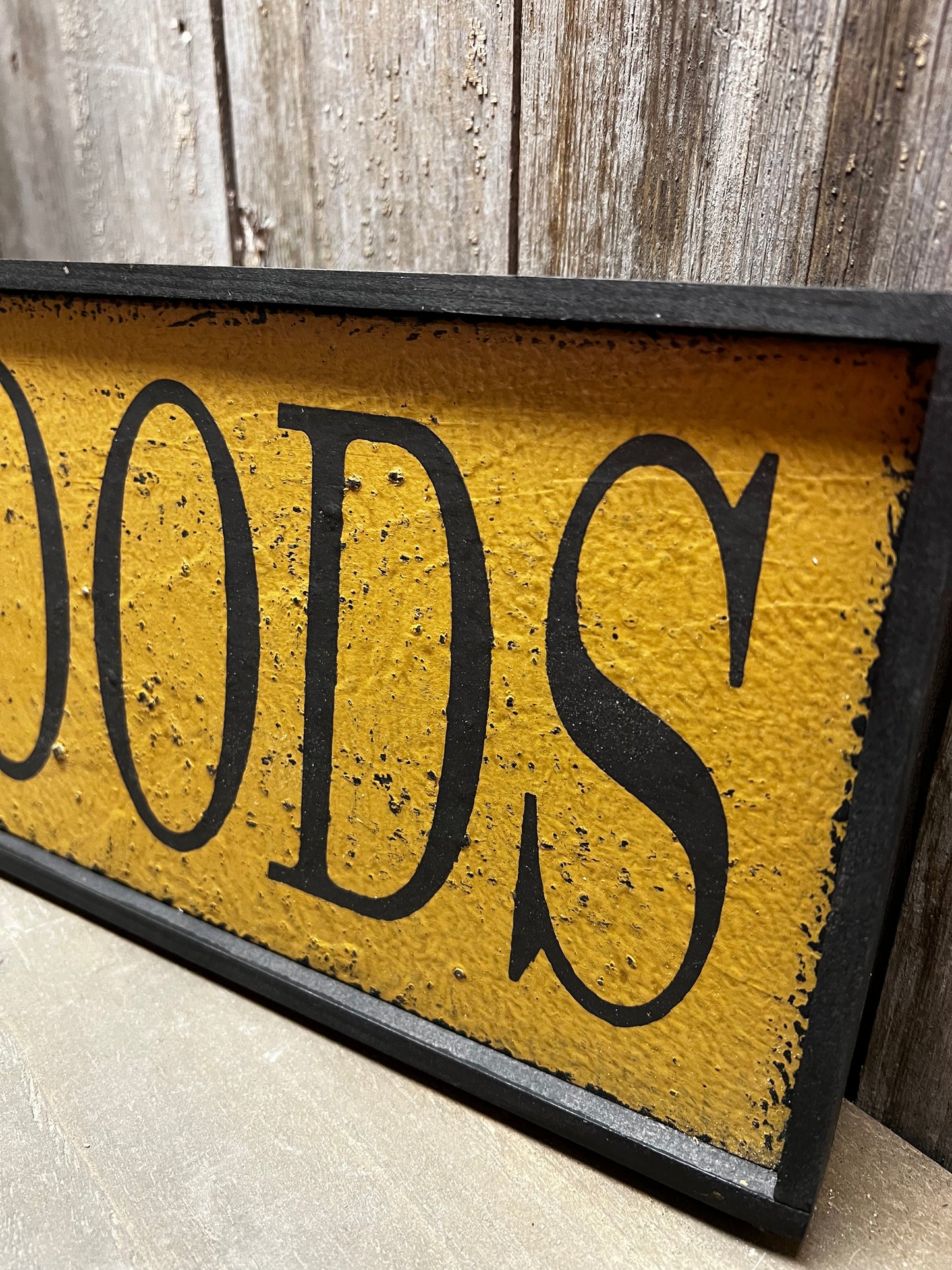 Framed Sign, 24"x 6", EARLY GOODS