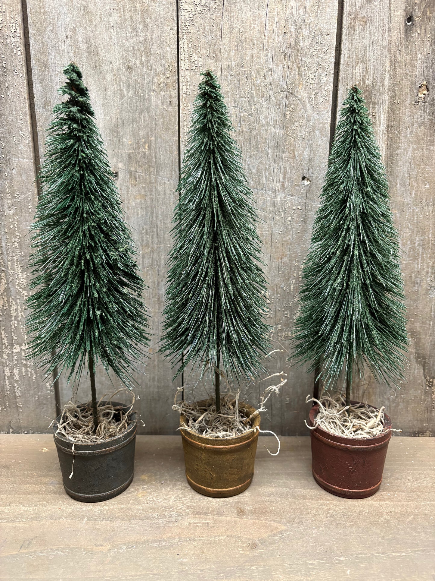 BOTTLE BRUSH TREE/WASHTUB, 11", Assorted