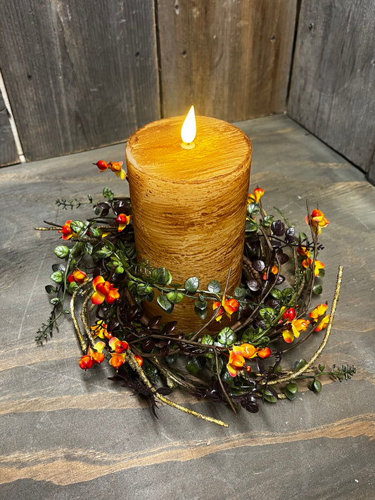 Candle Ring, Large, 4.5", RUSTIC BITTERSWEET