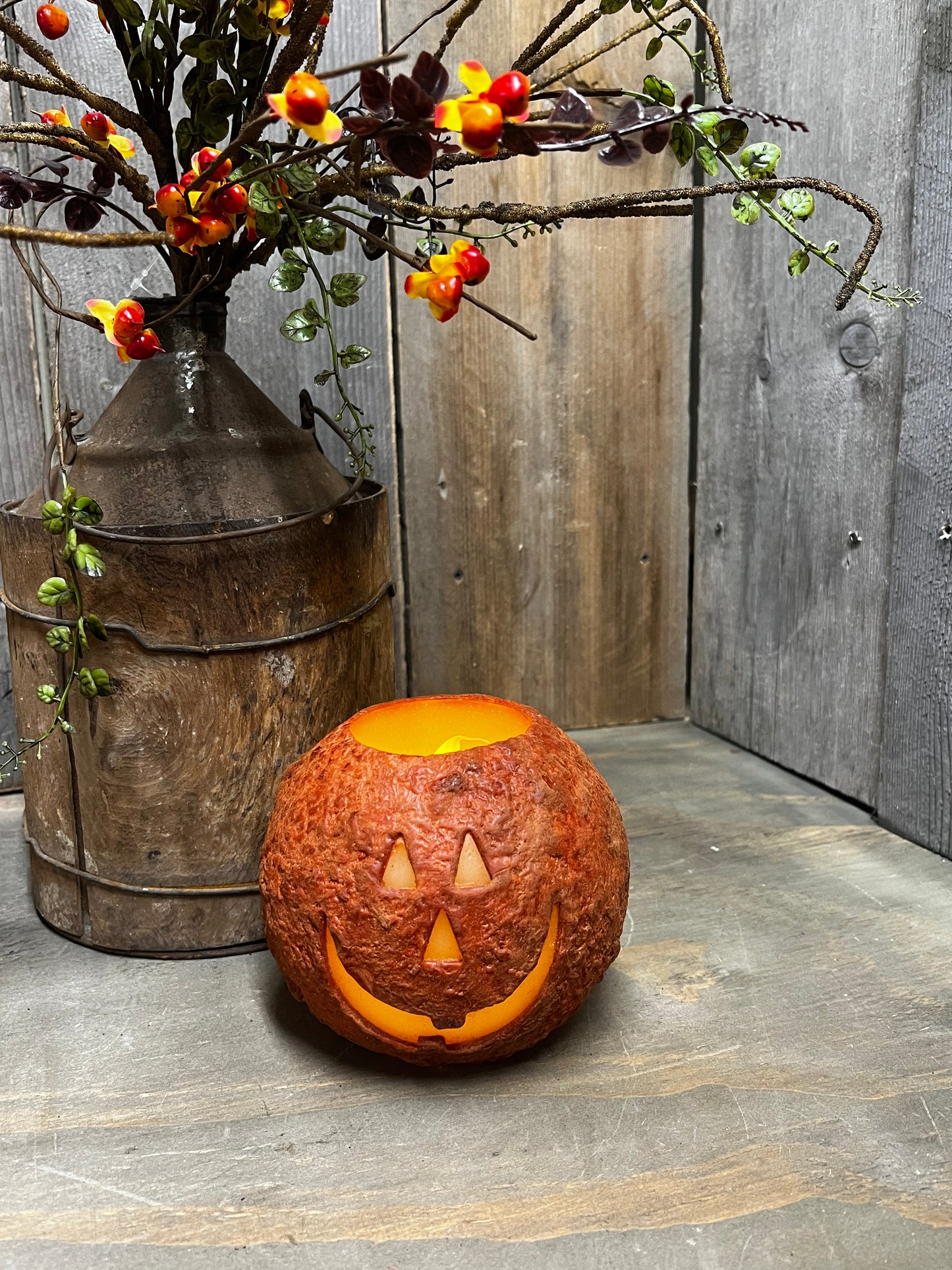 Candle, LED Round, JACK O'LANTERN