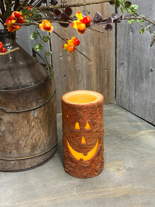 Candle, LED  6" Pillar, JACK O'LANTERN