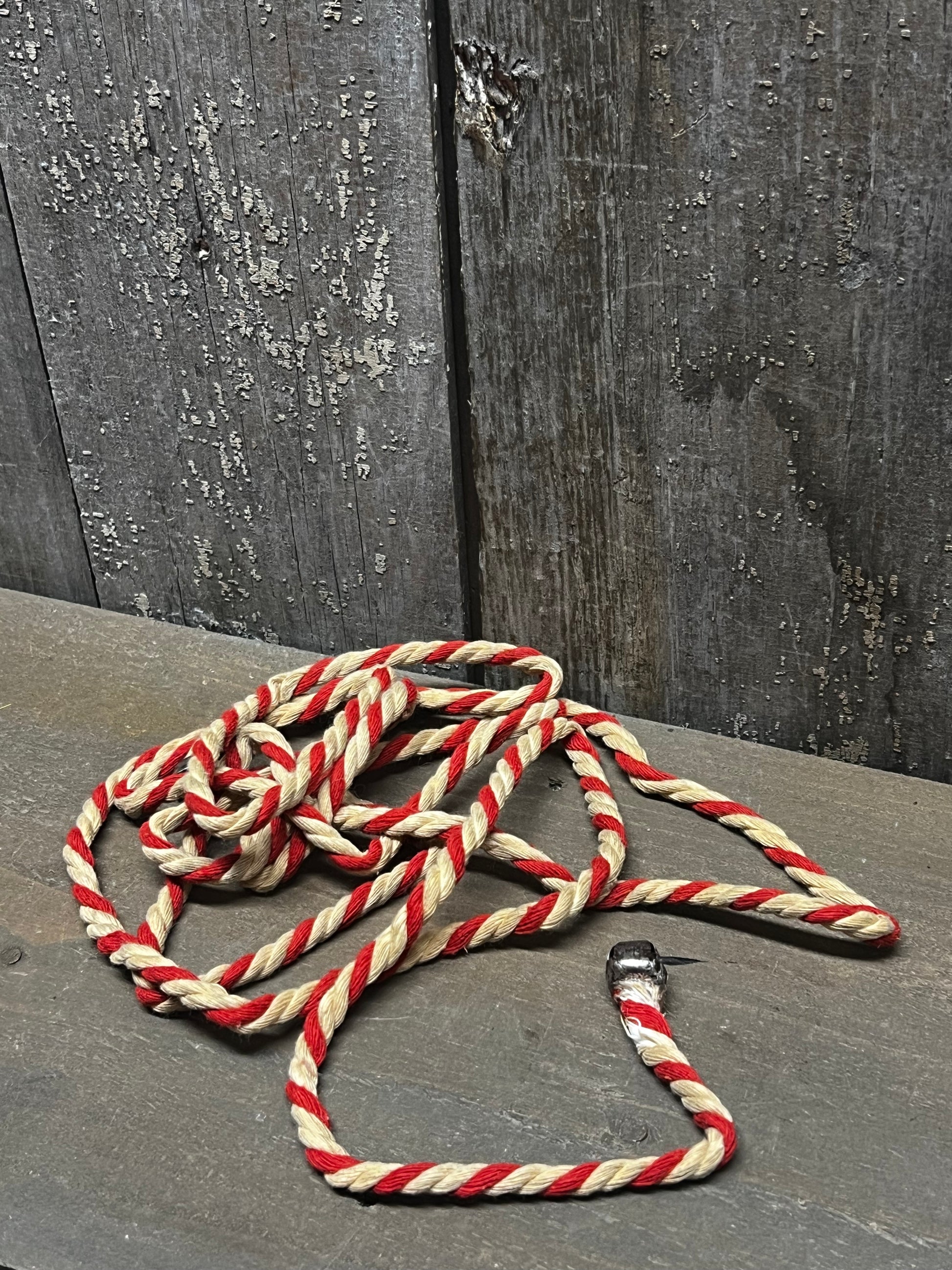 Candy Cane Using Rope Garland, 4', DARK CANDY CANE ROPE – Little Village Primitives
