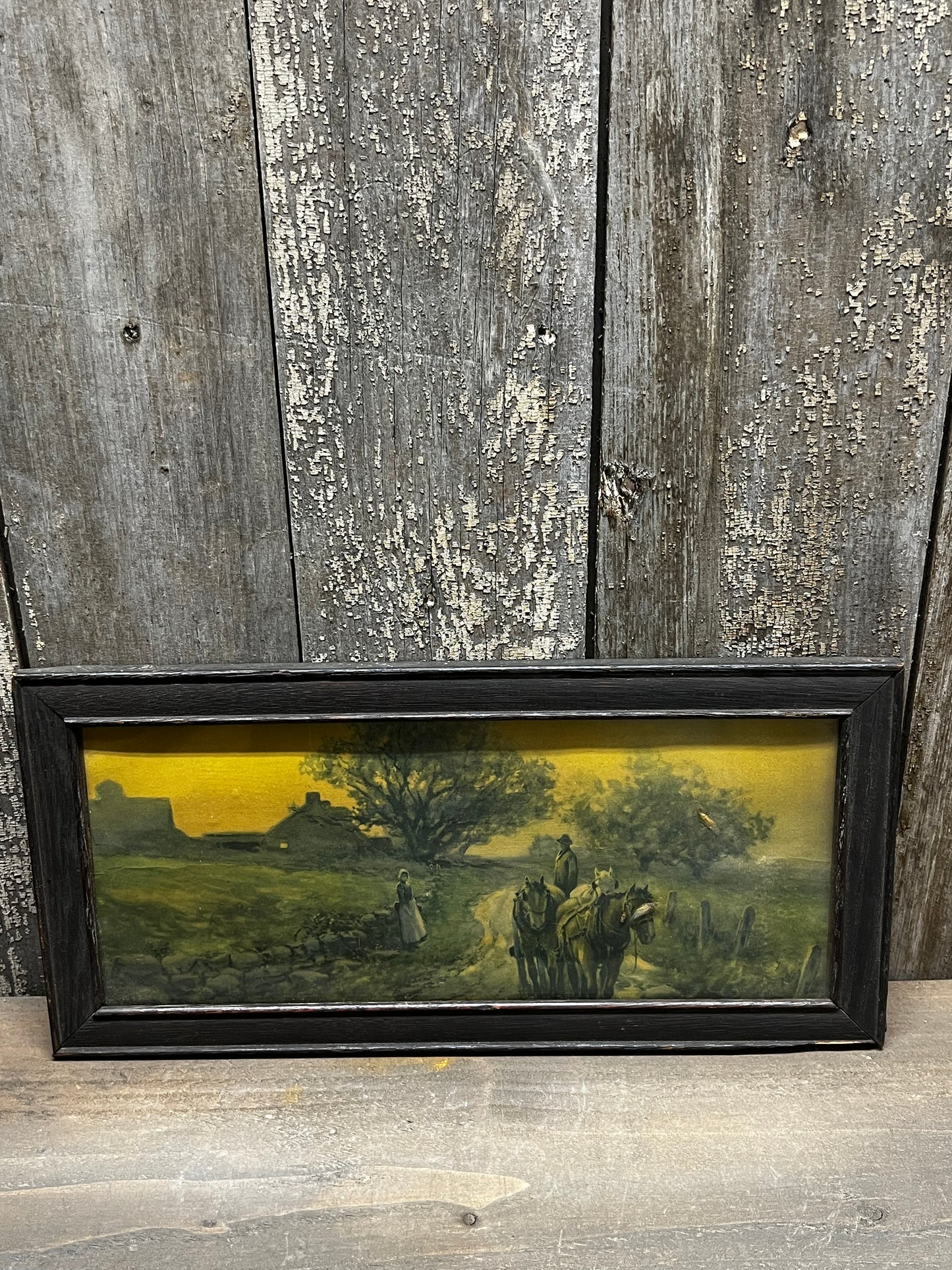 Artwork, 13.25"x 6.5", LANE WITH HORSES