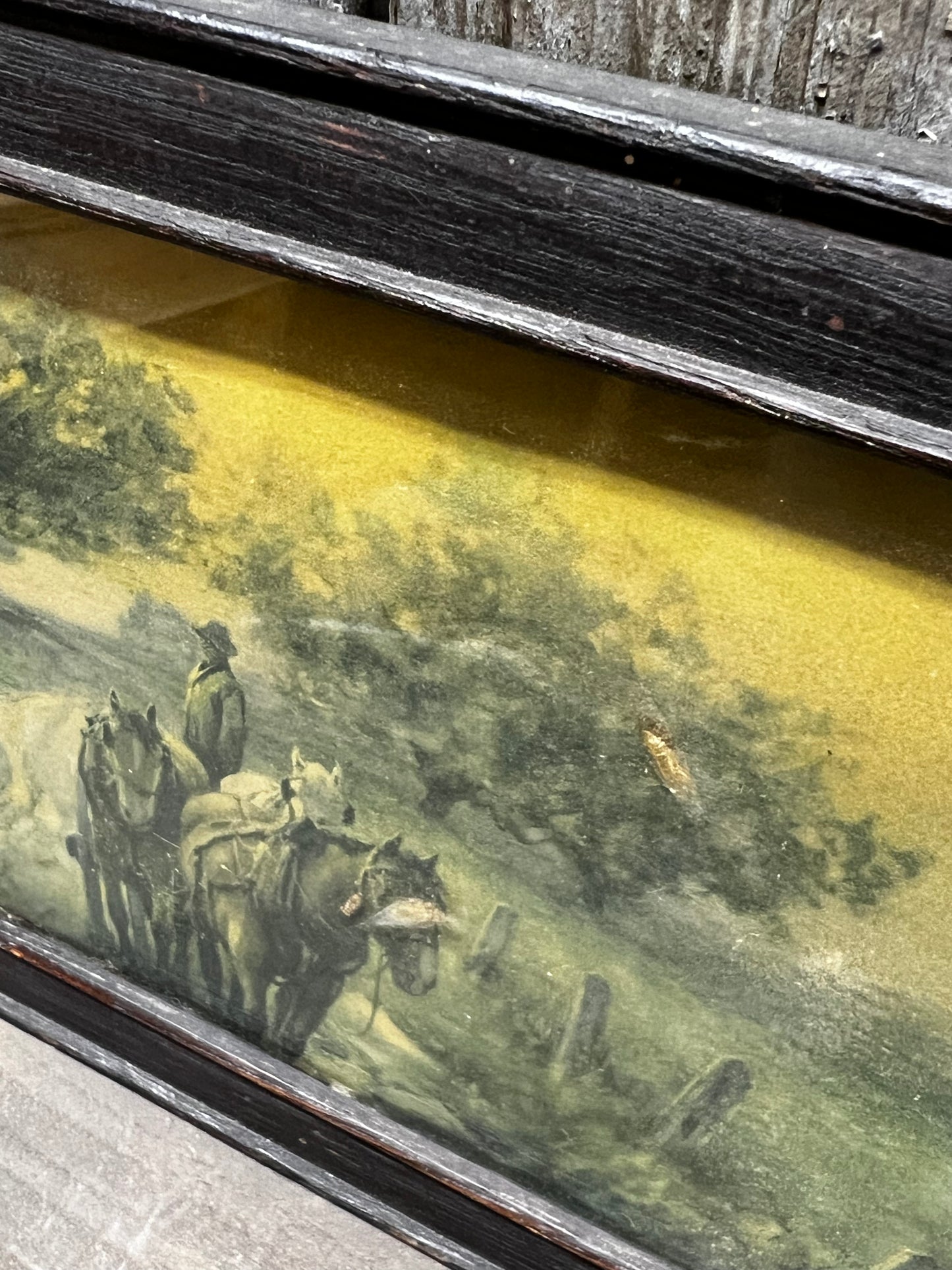 Artwork, 13.25"x 6.5", LANE WITH HORSES