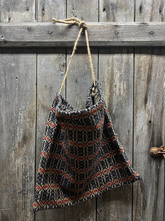 Ditty Bag, 14"x 14", ACORN WEAVE, RED/TAN/NAVY