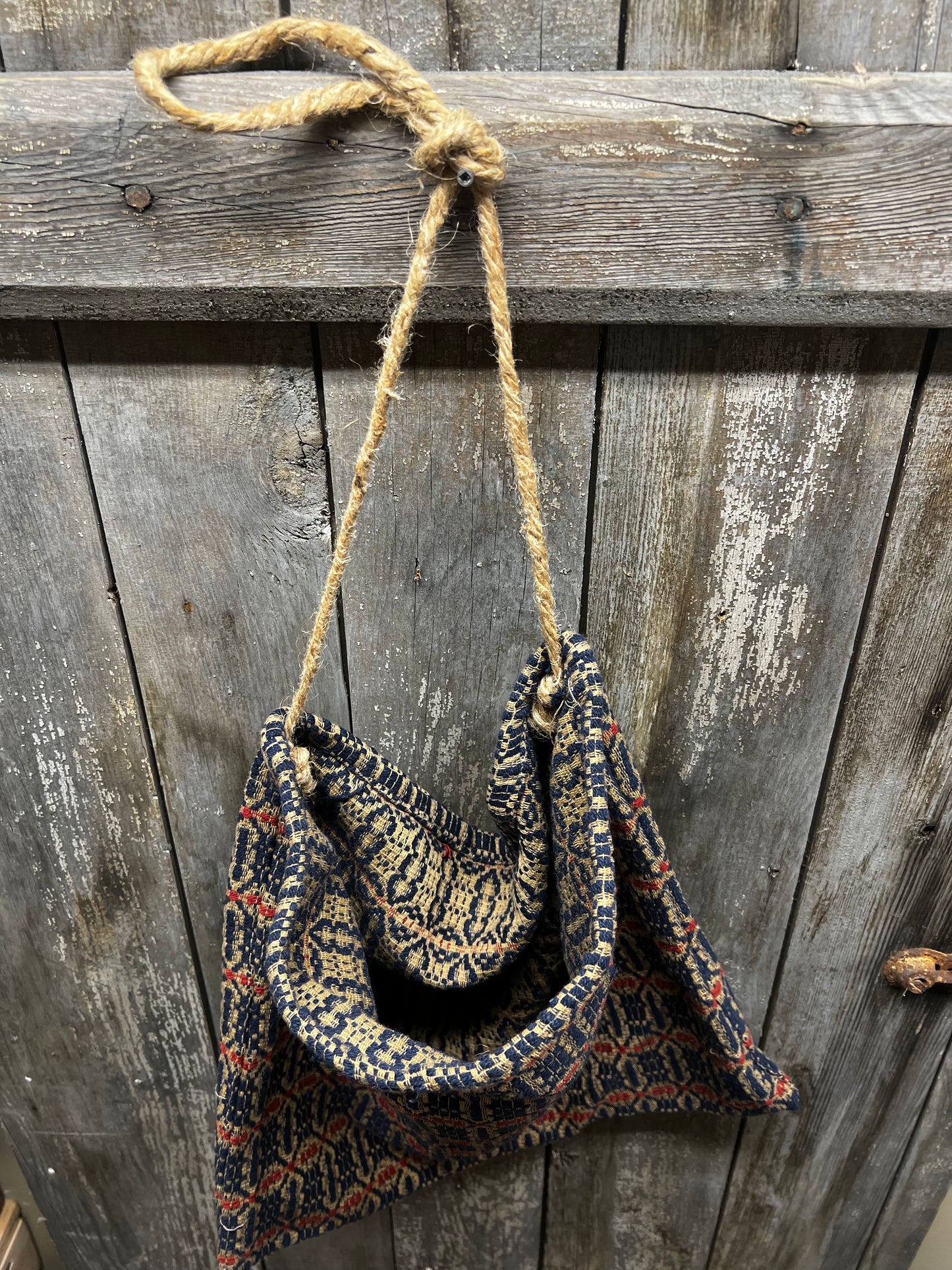 Ditty Bag, 14"x 14", ACORN WEAVE, RED/TAN/NAVY