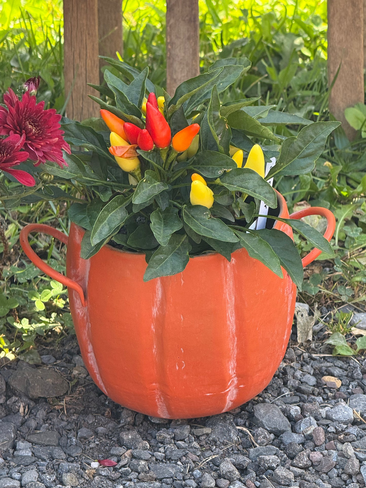 Planter, 5"/7"/8", METAL PUMPKIN