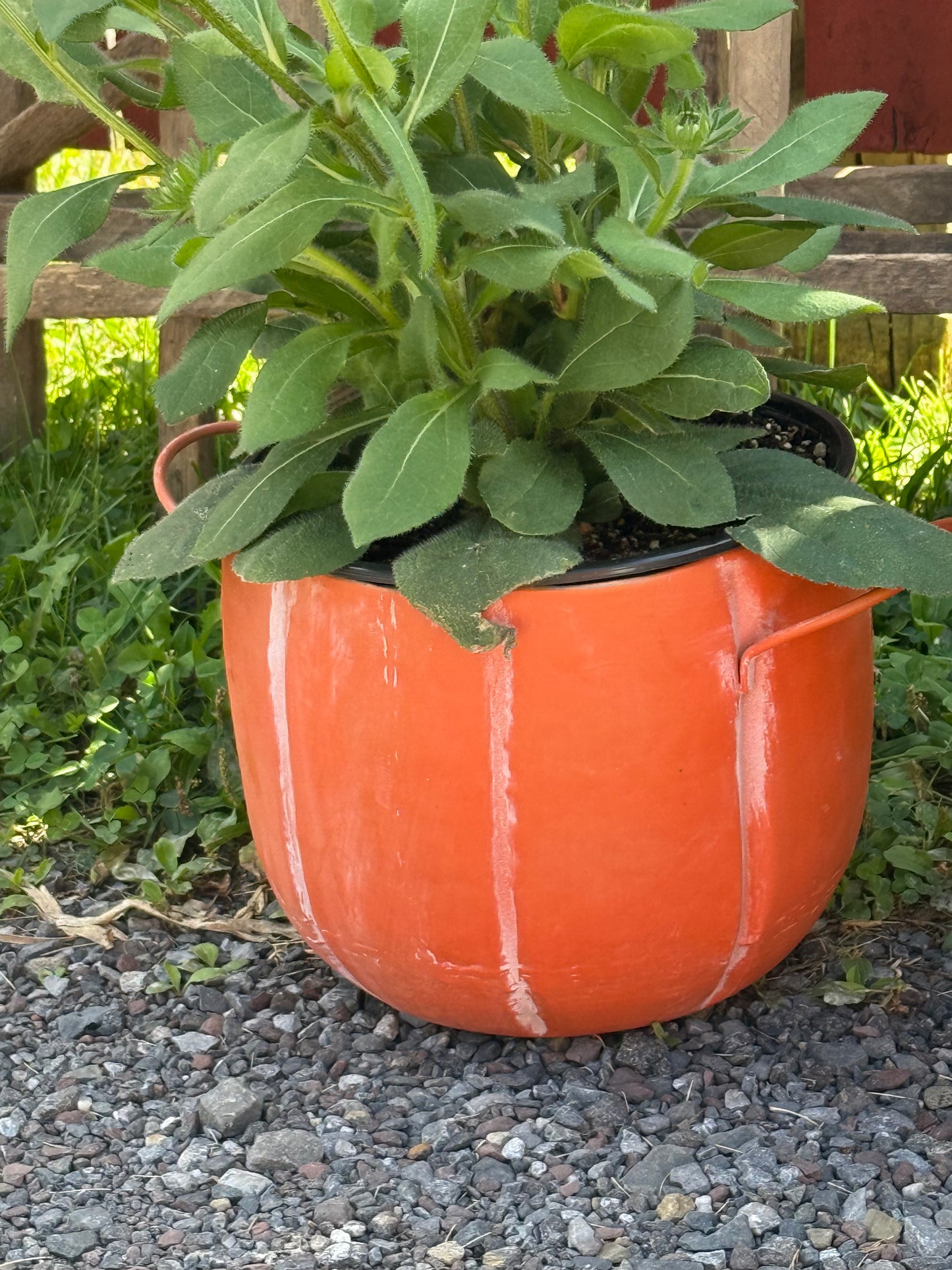 Planter, 5"/7"/8", METAL PUMPKIN