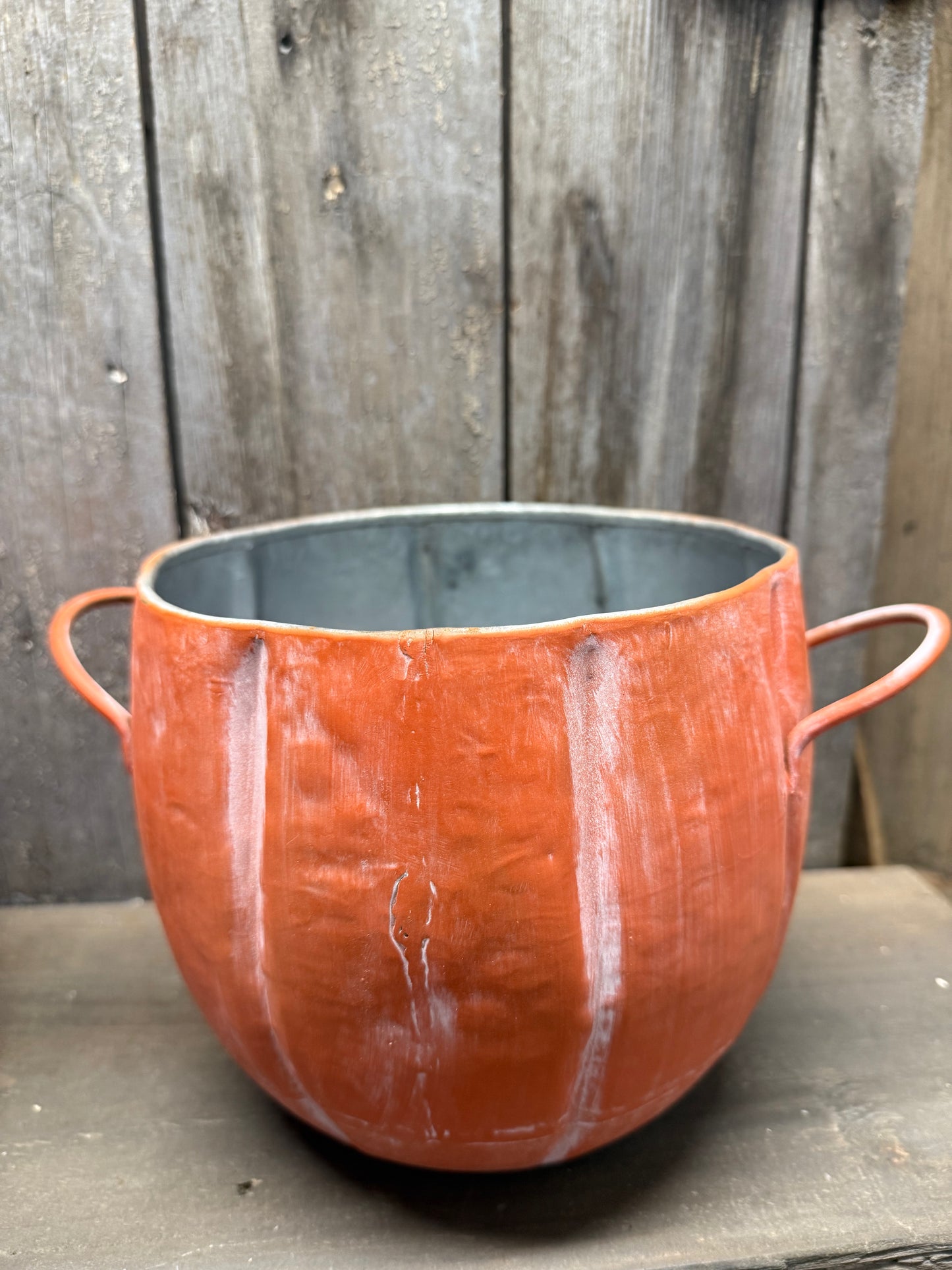Planter, 5"/7"/8", METAL PUMPKIN