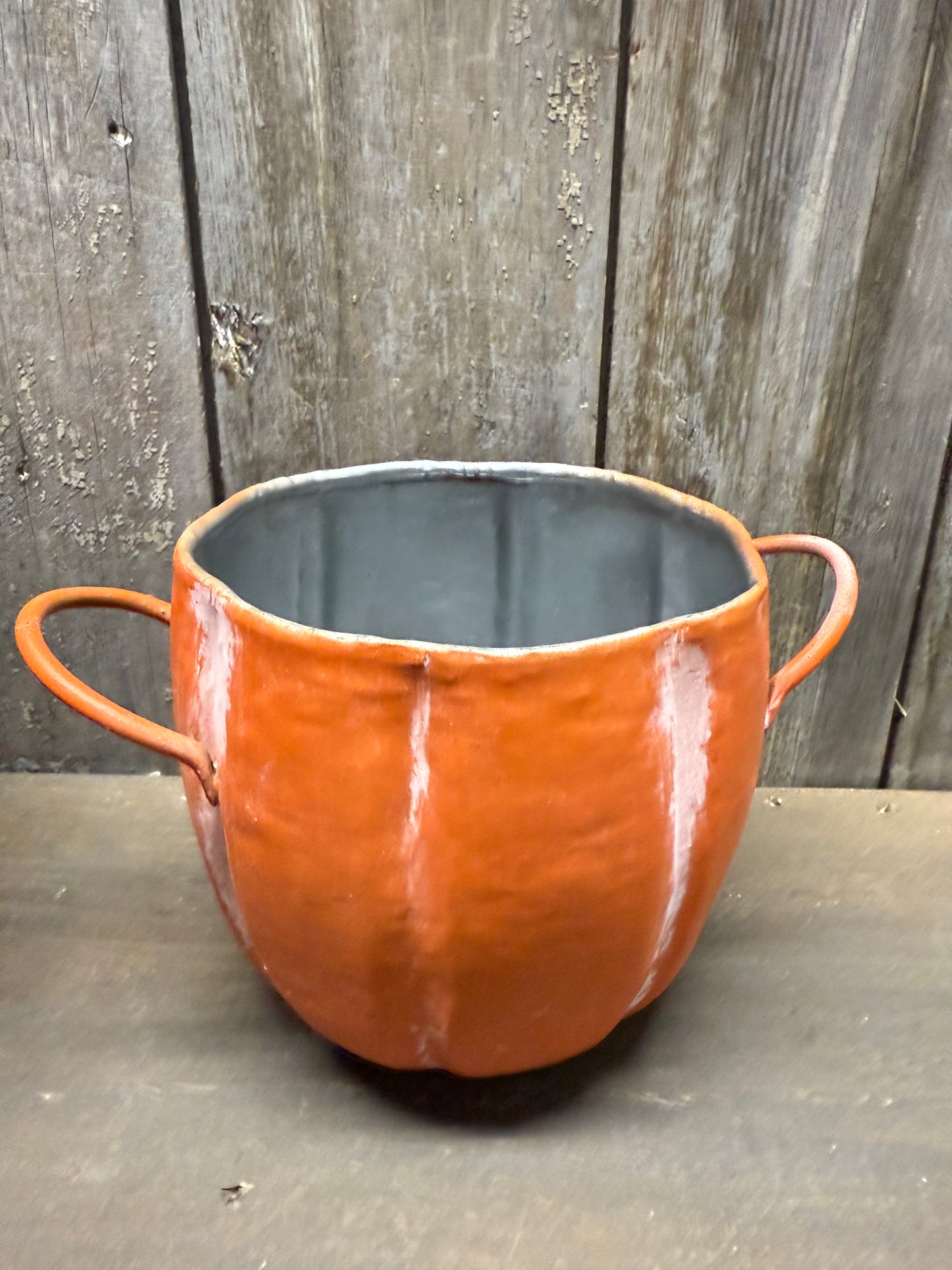 Planter, 5"/7"/8", METAL PUMPKIN