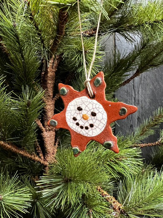 Ornament, Redware, FLURRY/SNOW FACE