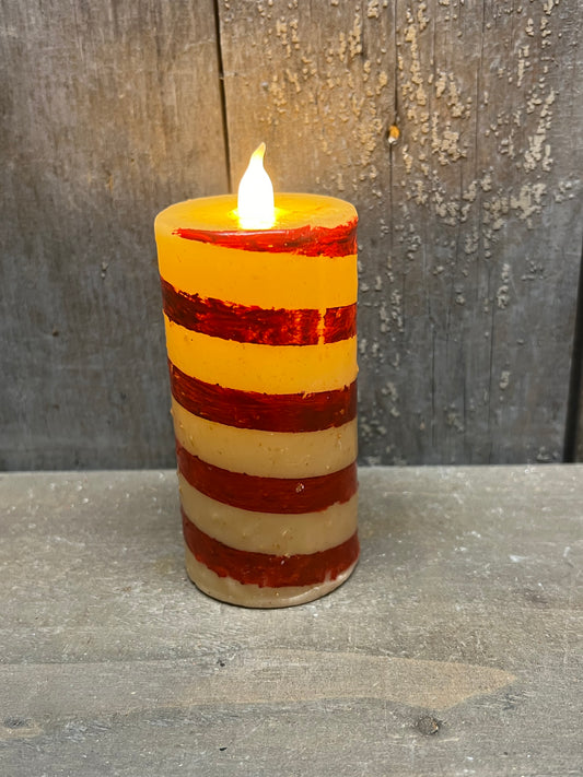 Pillar, TIMER, 4.5", CANDY CANE