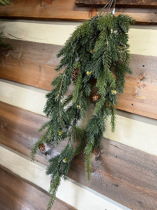 Hanging Bush, 34", WHITE SPRUCE W/ CONES