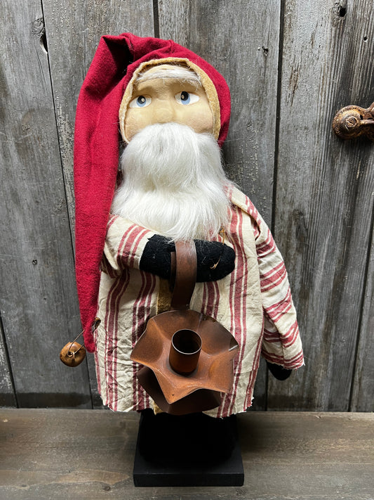 Standing Santa, 18", RED/WHITE W/CANDLE HOLDER