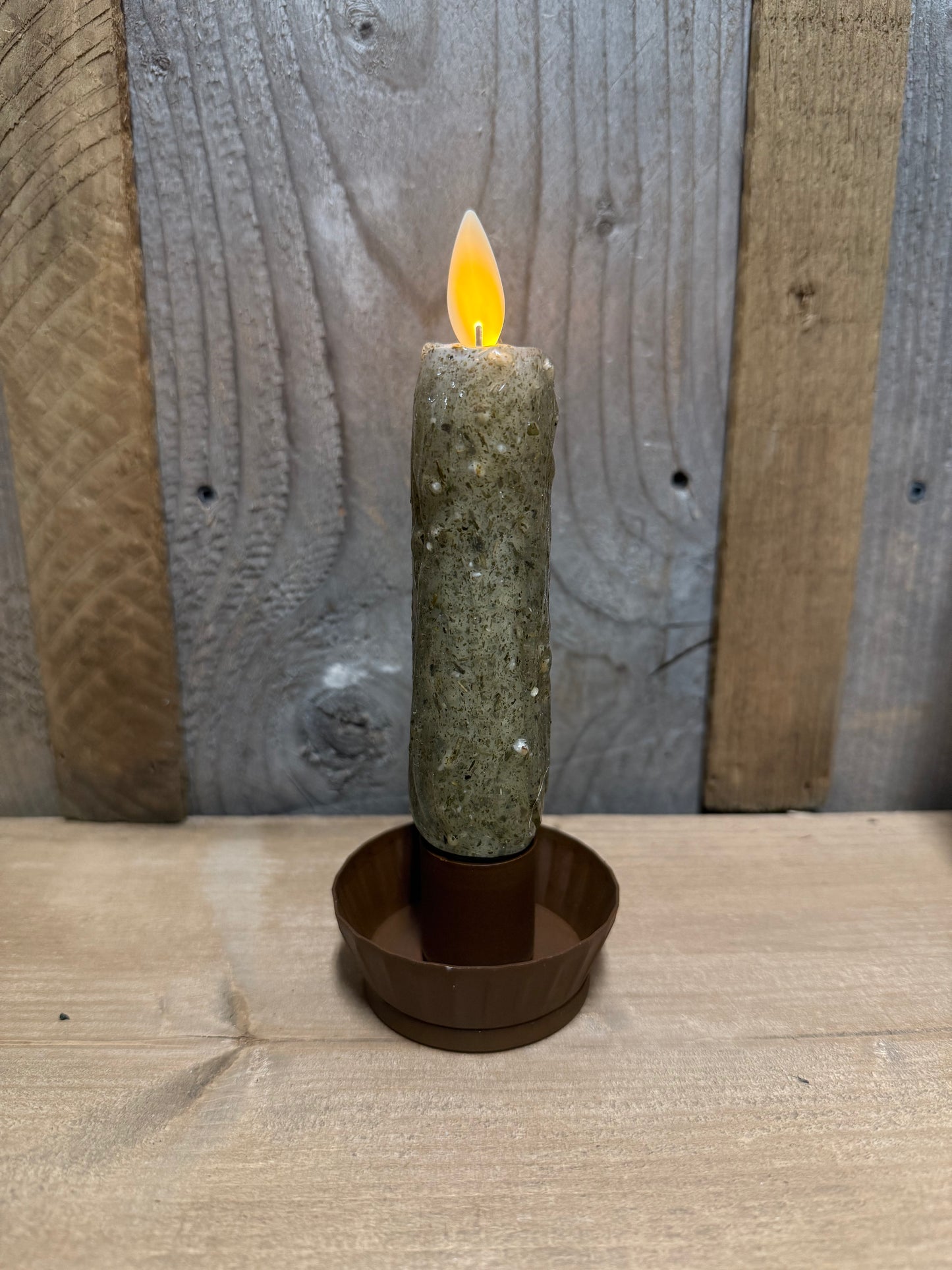 Candle Holder, Taper, Fluted, RUSTY