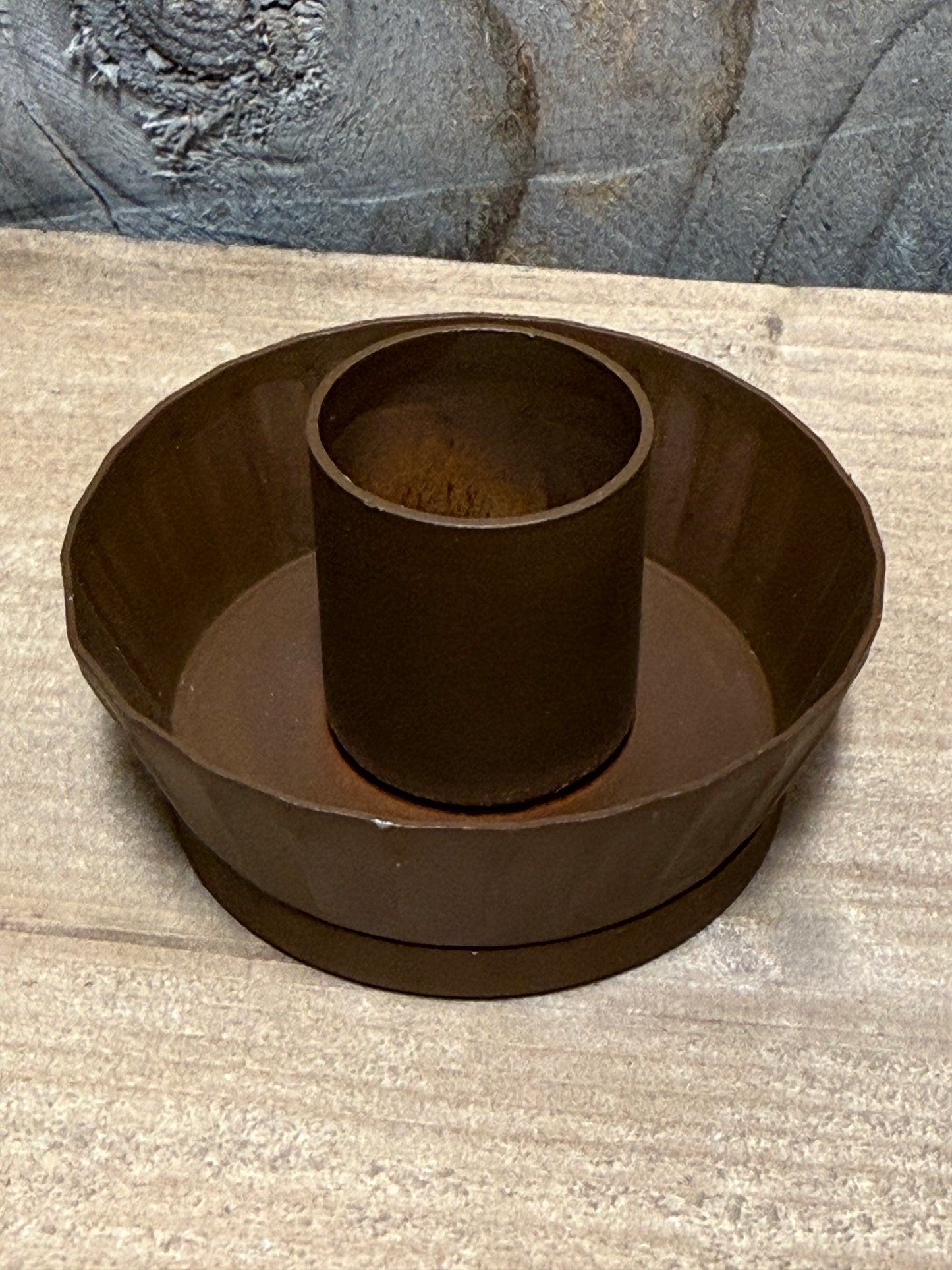 Candle Holder, Taper, Fluted, RUSTY