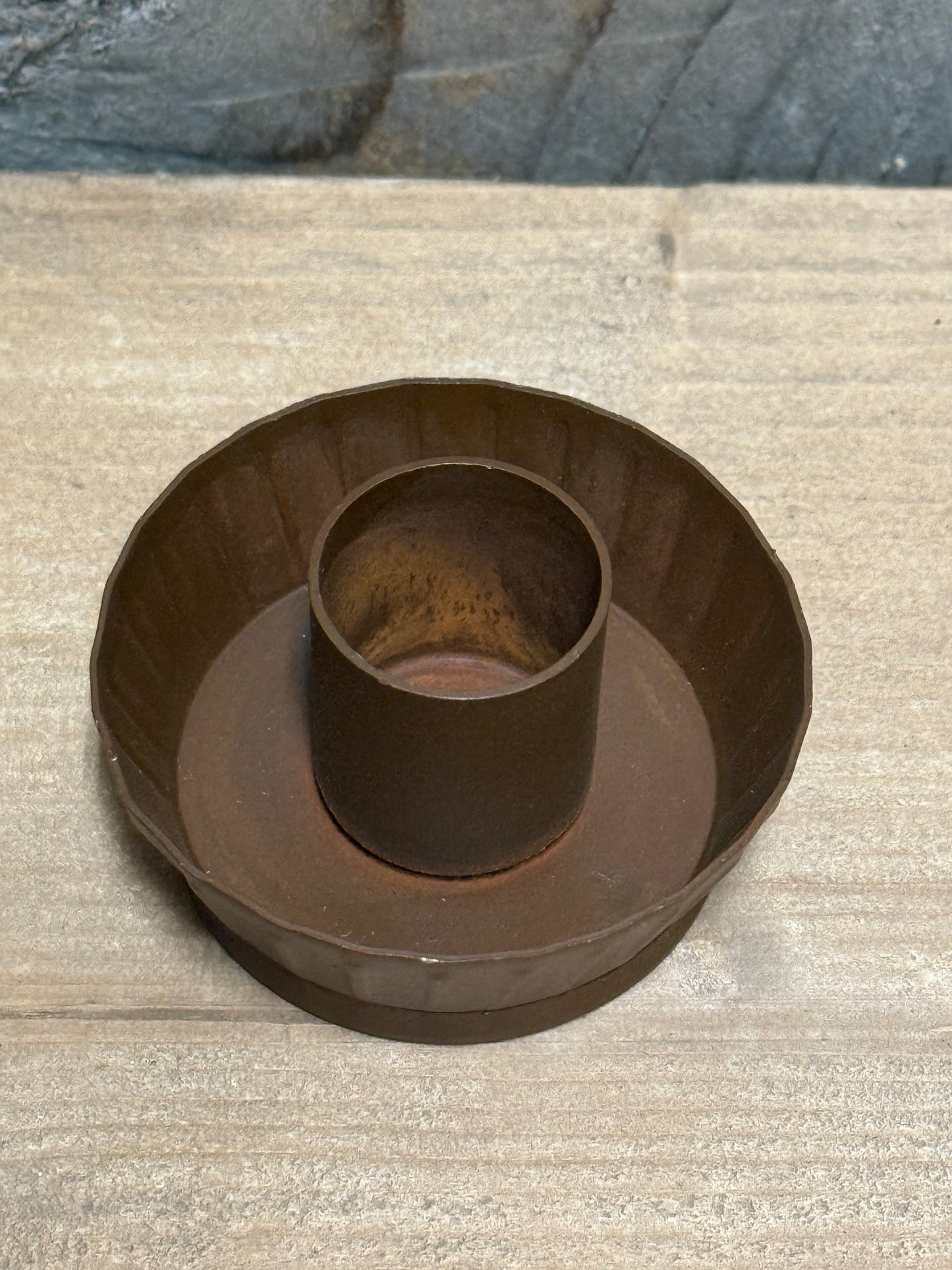 Candle Holder, Taper, Fluted, RUSTY