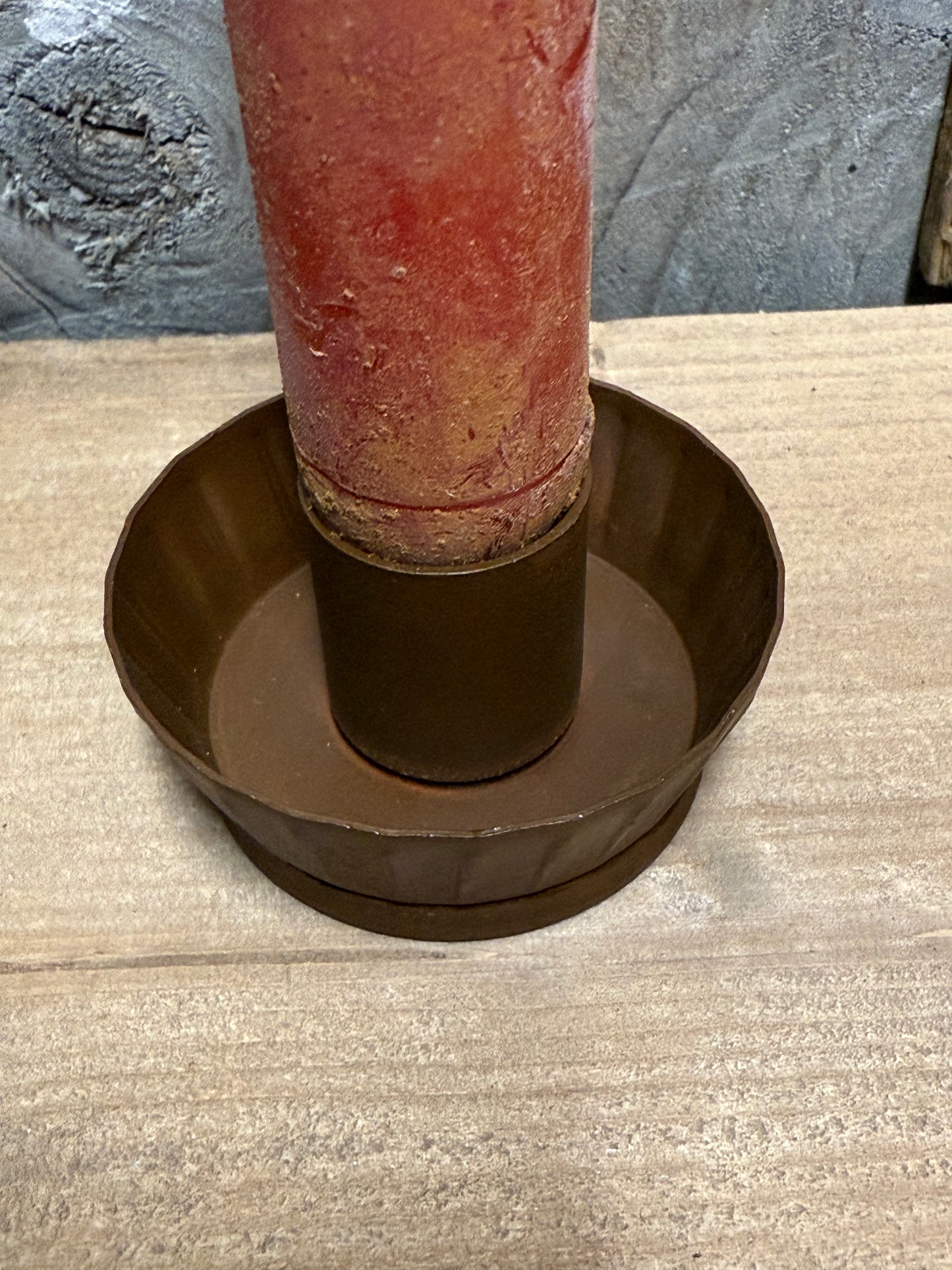 Candle Holder, Taper, Fluted, RUSTY