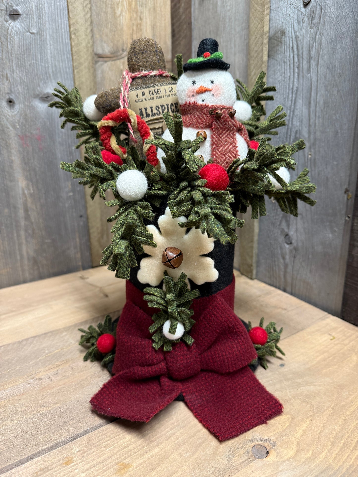 Wool Top Hat, 13", SNOWMAN & GINGERBREAD MAN