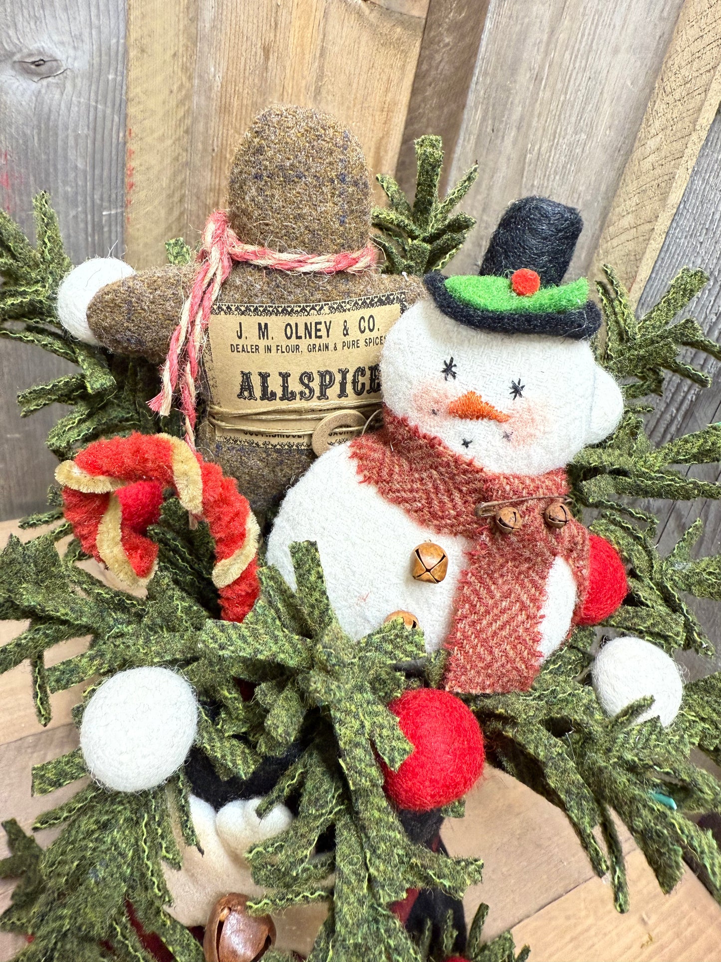 Wool Top Hat, 13", SNOWMAN & GINGERBREAD MAN