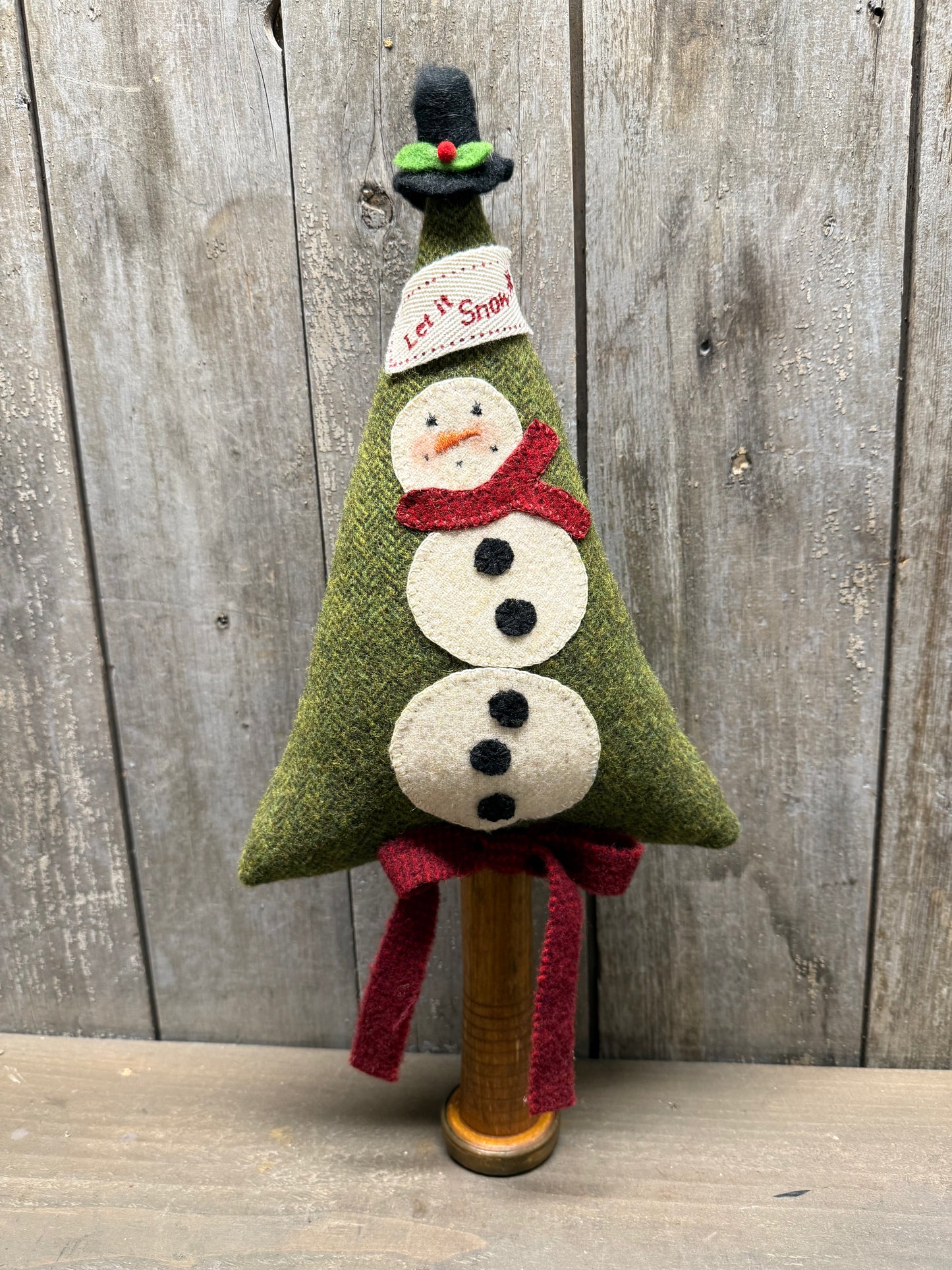 Wool Tree, 16", SNOWMAN/SPOOL