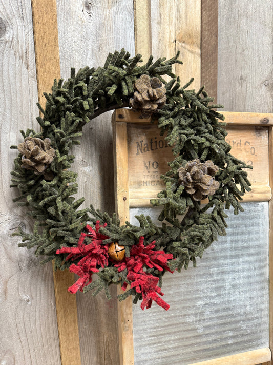 Wool Wreath, 15", ASSORTED STYLES