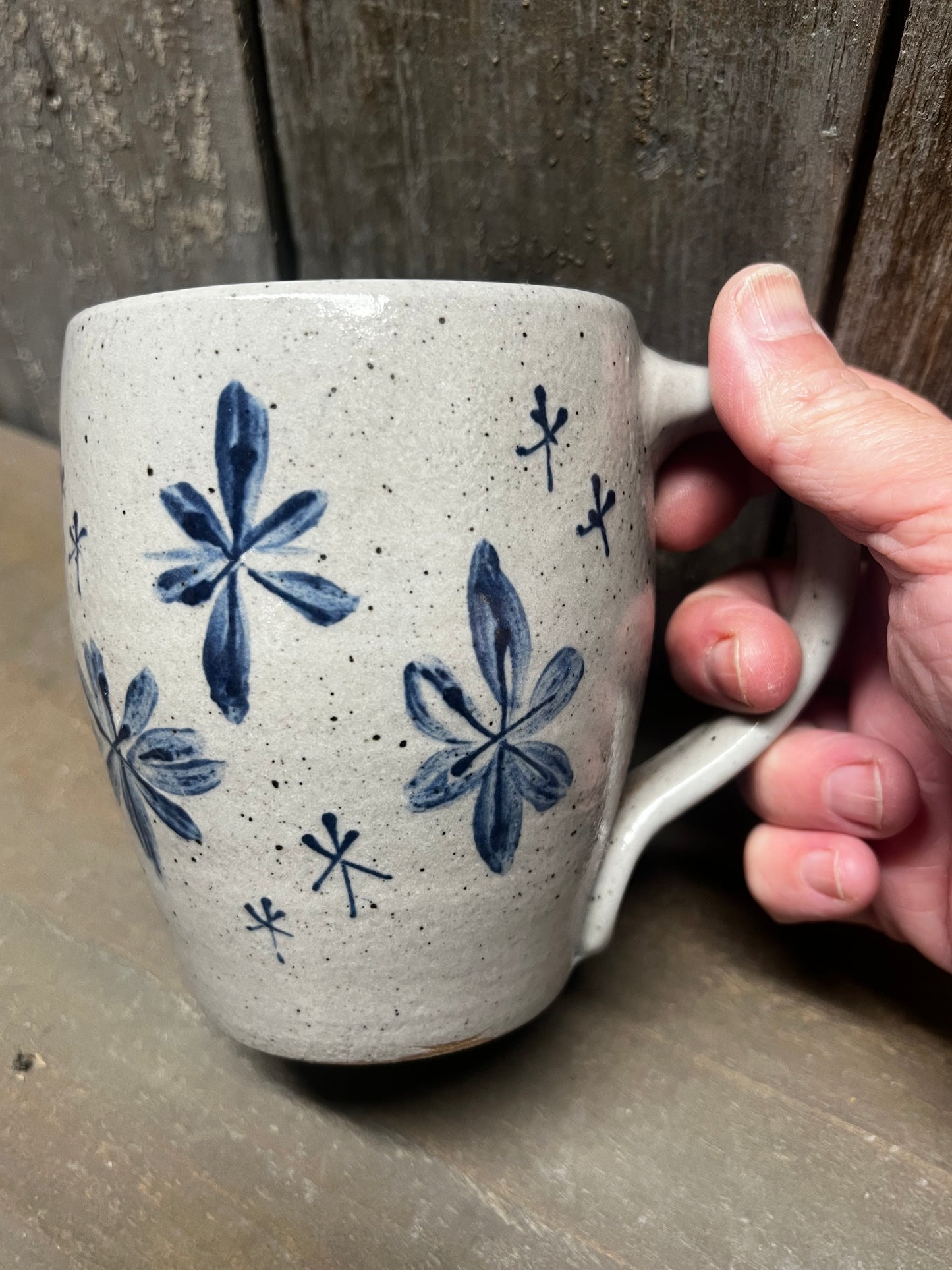 Cafe Mug, Rowe Pottery, SNOWFLAKE