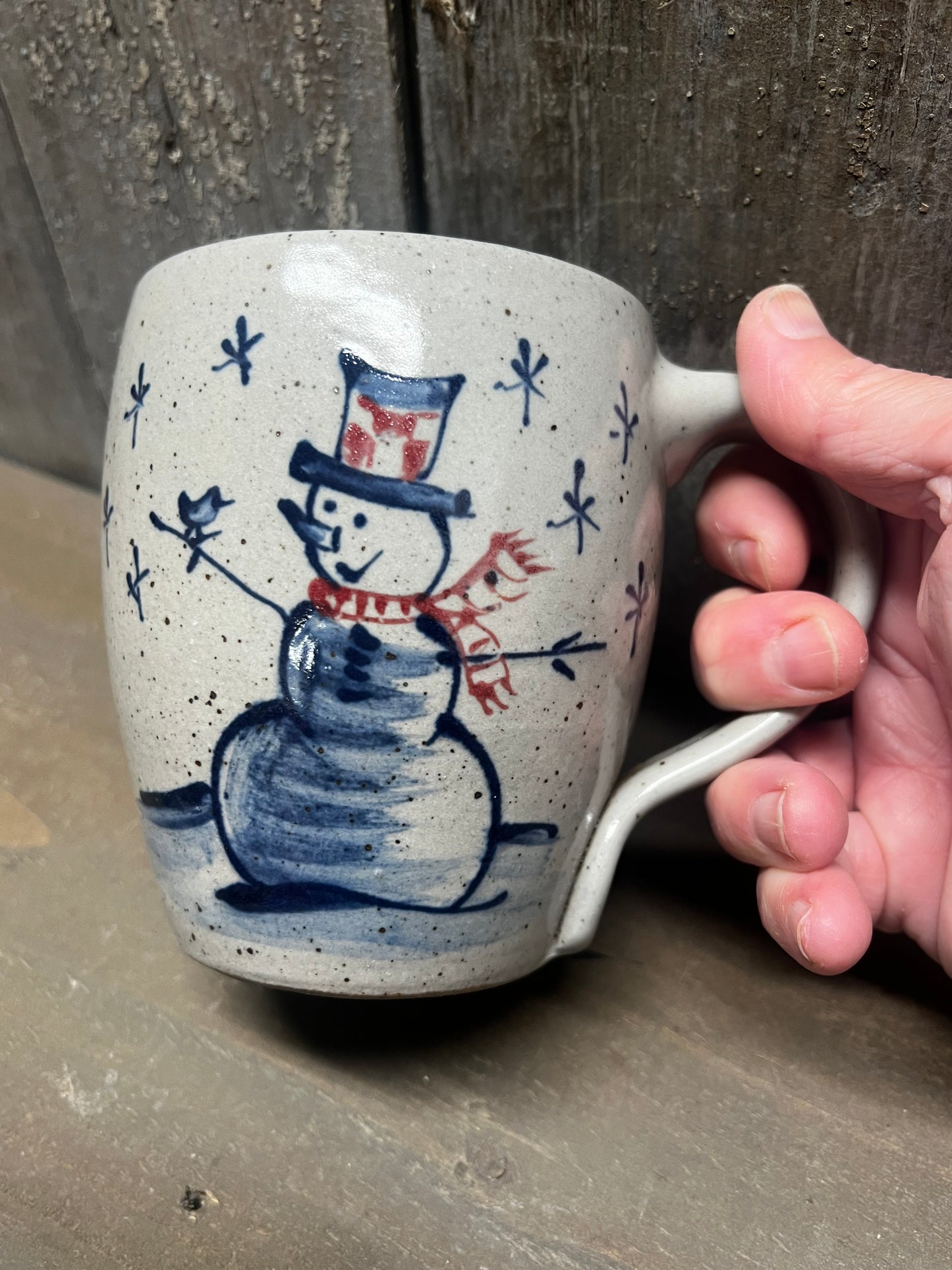 Cafe Mug, Rowe Pottery, SNOWMAN