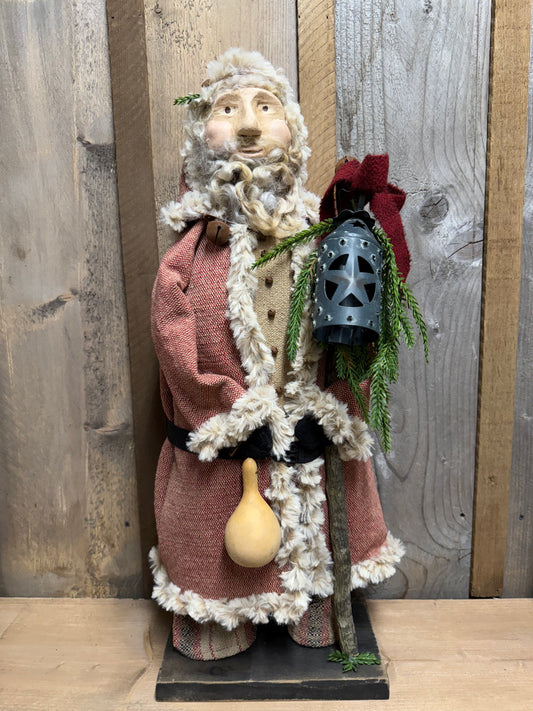 CLAY FACE SANTA, 21", Handcrafted, Assorted