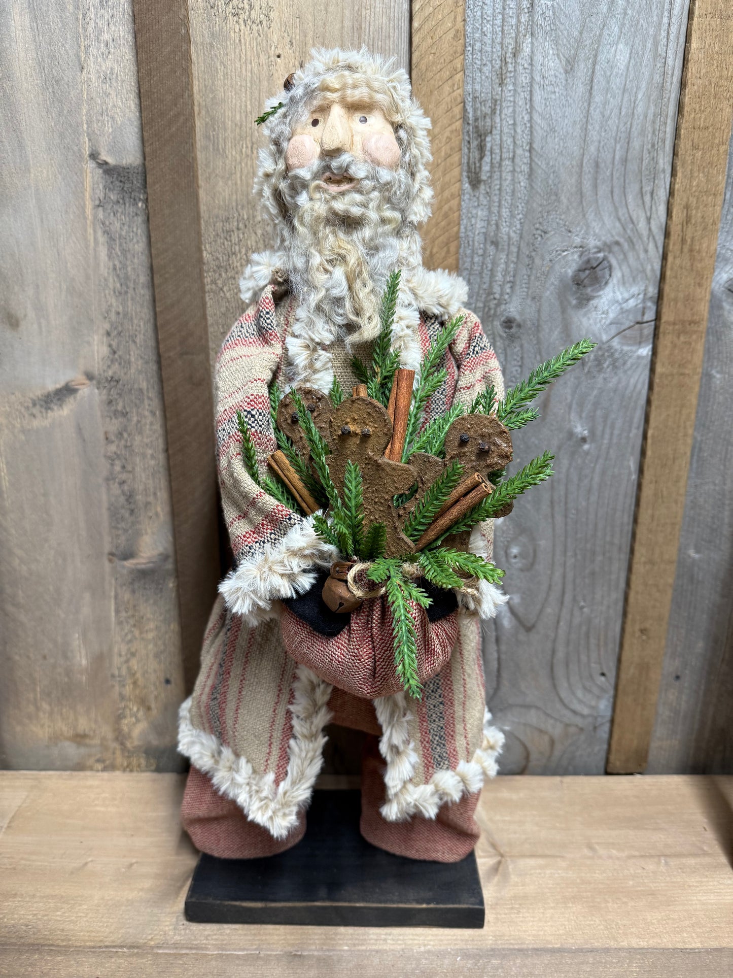 CLAY FACE SANTA, 21", Handcrafted, Assorted