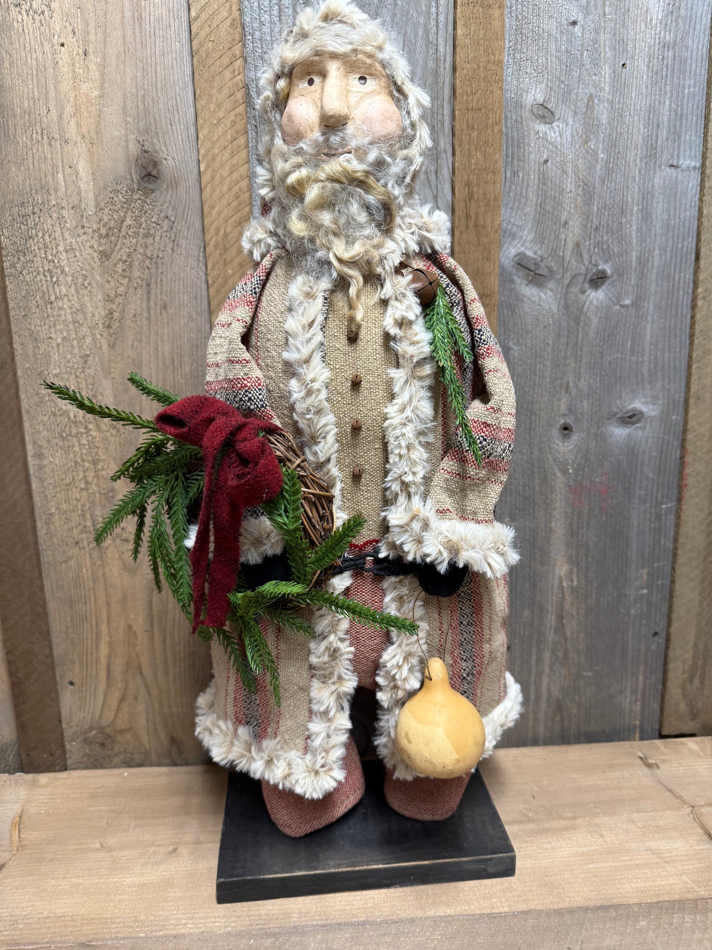 CLAY FACE SANTA, 21", Handcrafted, Assorted