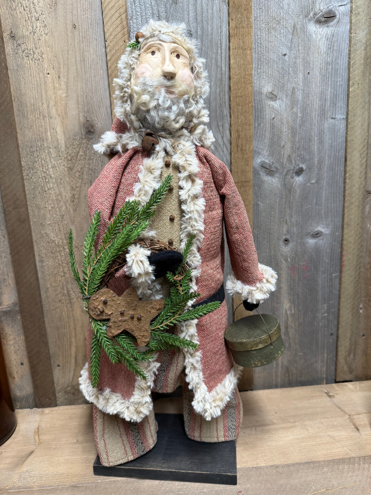 CLAY FACE SANTA, 21", Handcrafted, Assorted