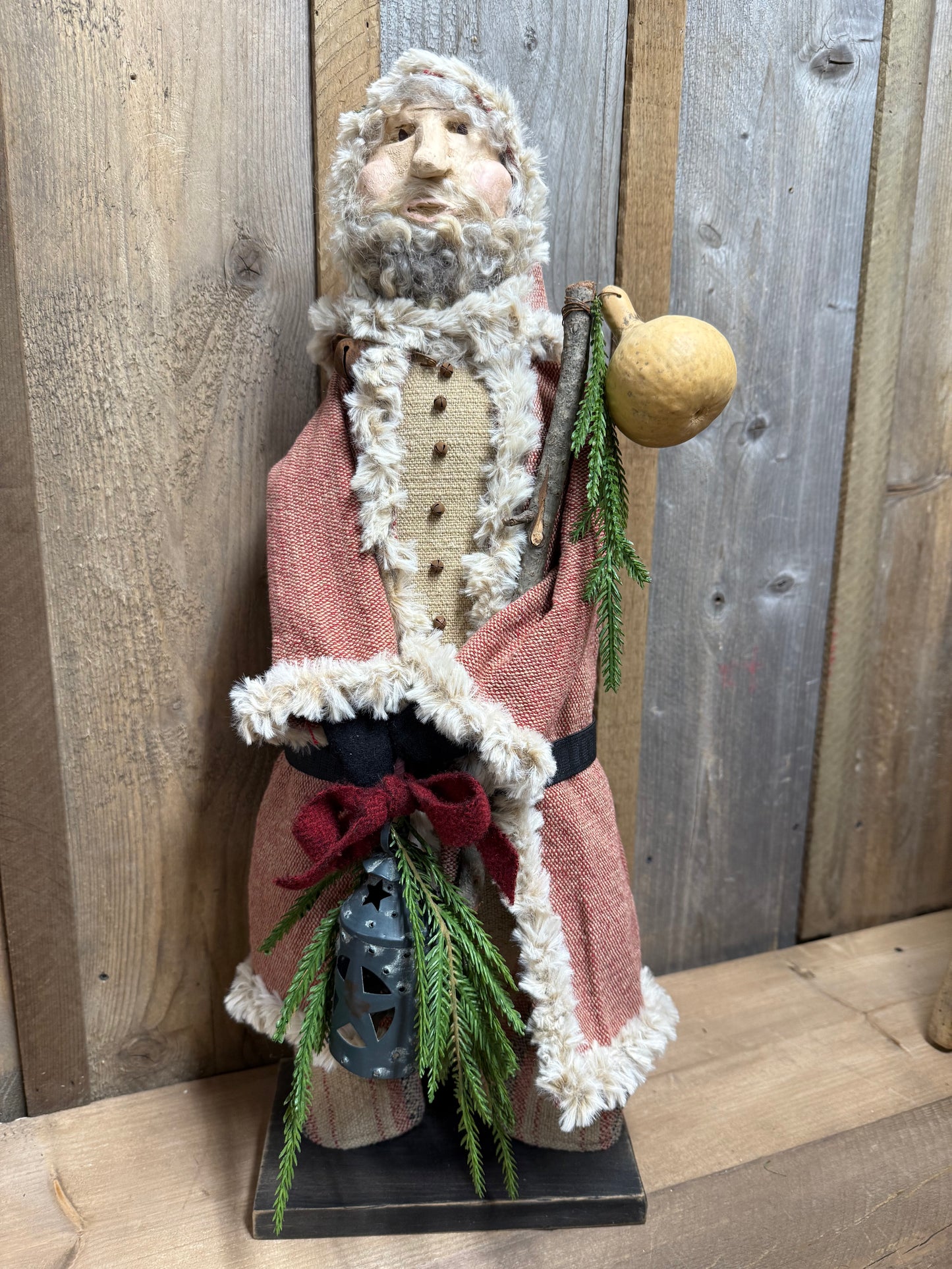 CLAY FACE SANTA, 21", Handcrafted, Assorted