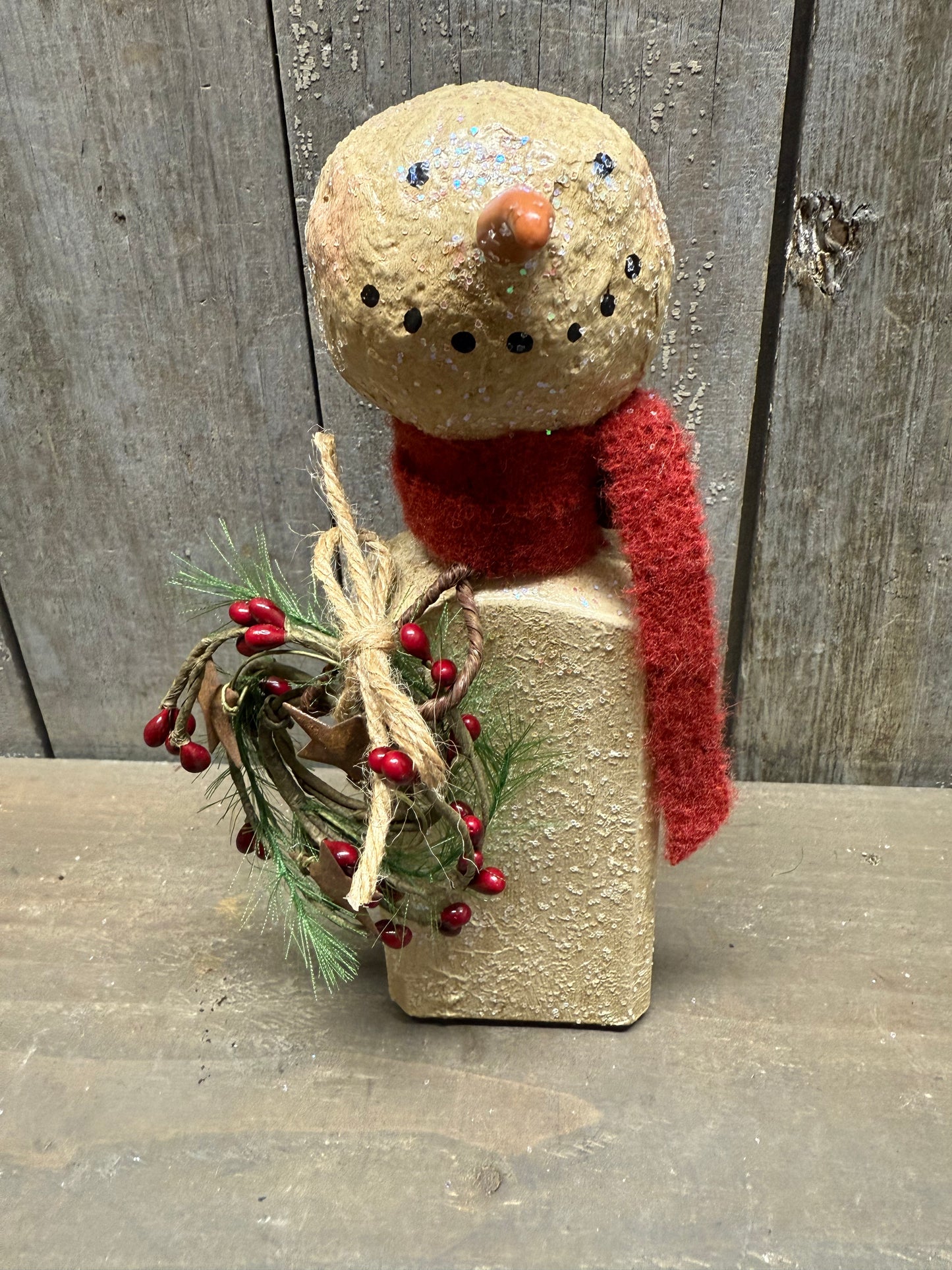 BOTTLE SNOWMAN, Hand Crafted, Assorted