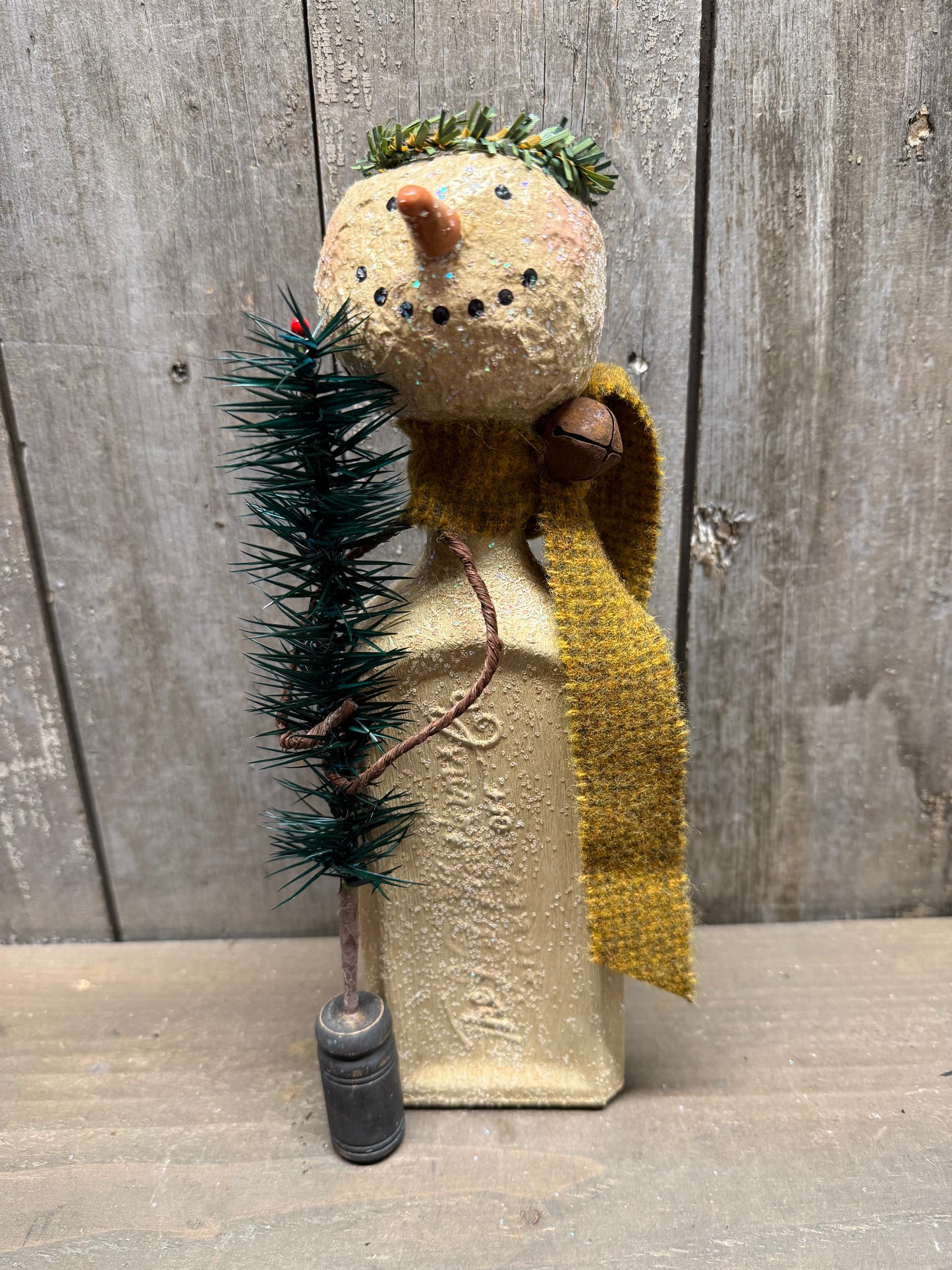 BOTTLE SNOWMAN, Hand Crafted, Assorted