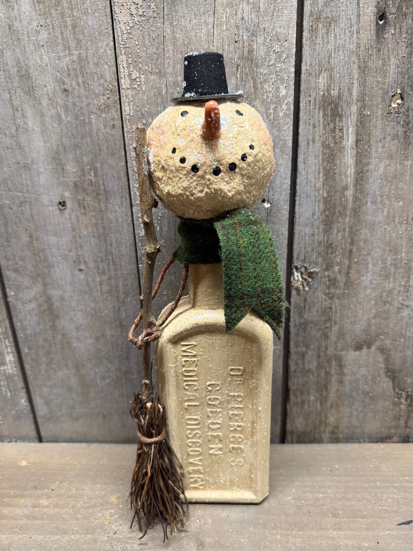 BOTTLE SNOWMAN, Hand Crafted, Assorted
