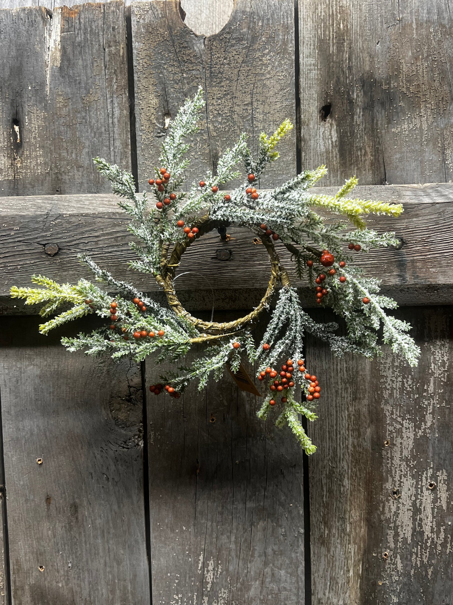 Candle Ring, 2.25",  SNOWY RED BERRY & FIR