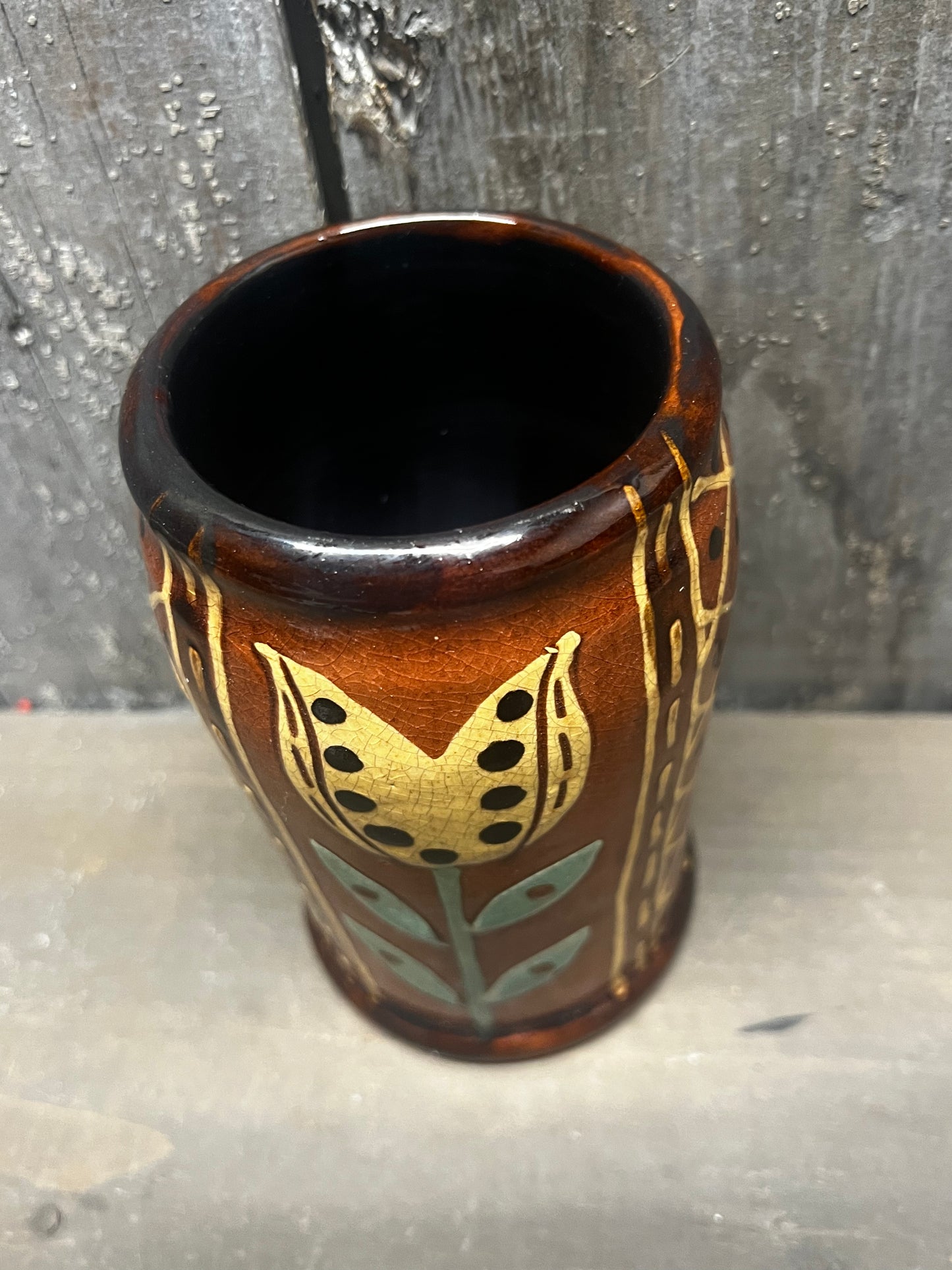 Vase, Redware 5.75", TULIP