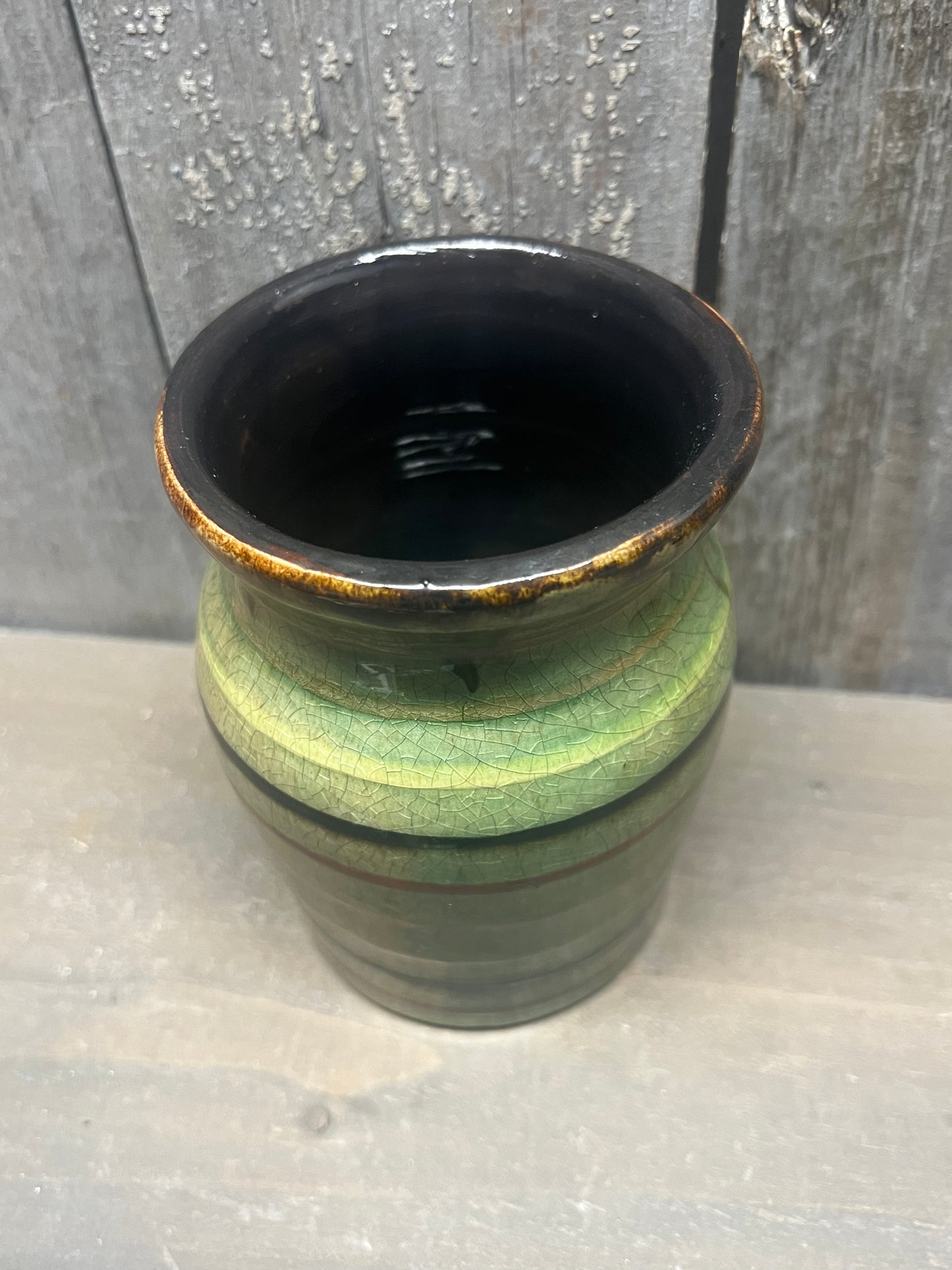 Vase, Redware 5", STRIPES