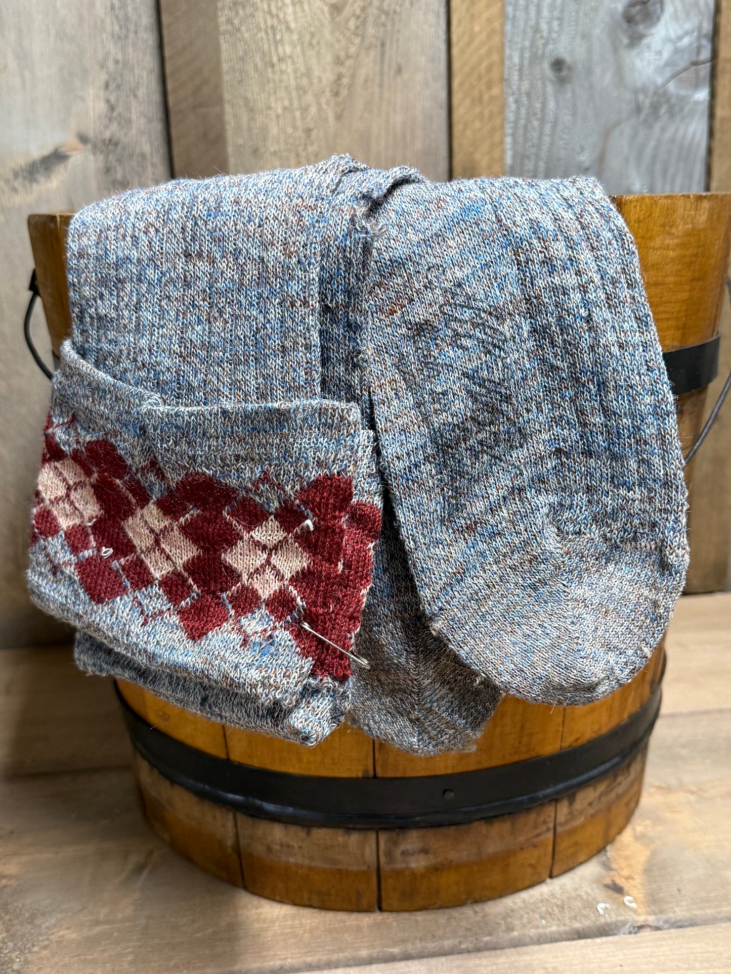 OLD WOOL STOCKINGS, 26", Pair