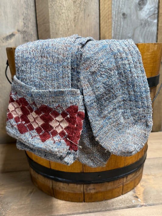 OLD WOOL STOCKINGS, 26", Pair