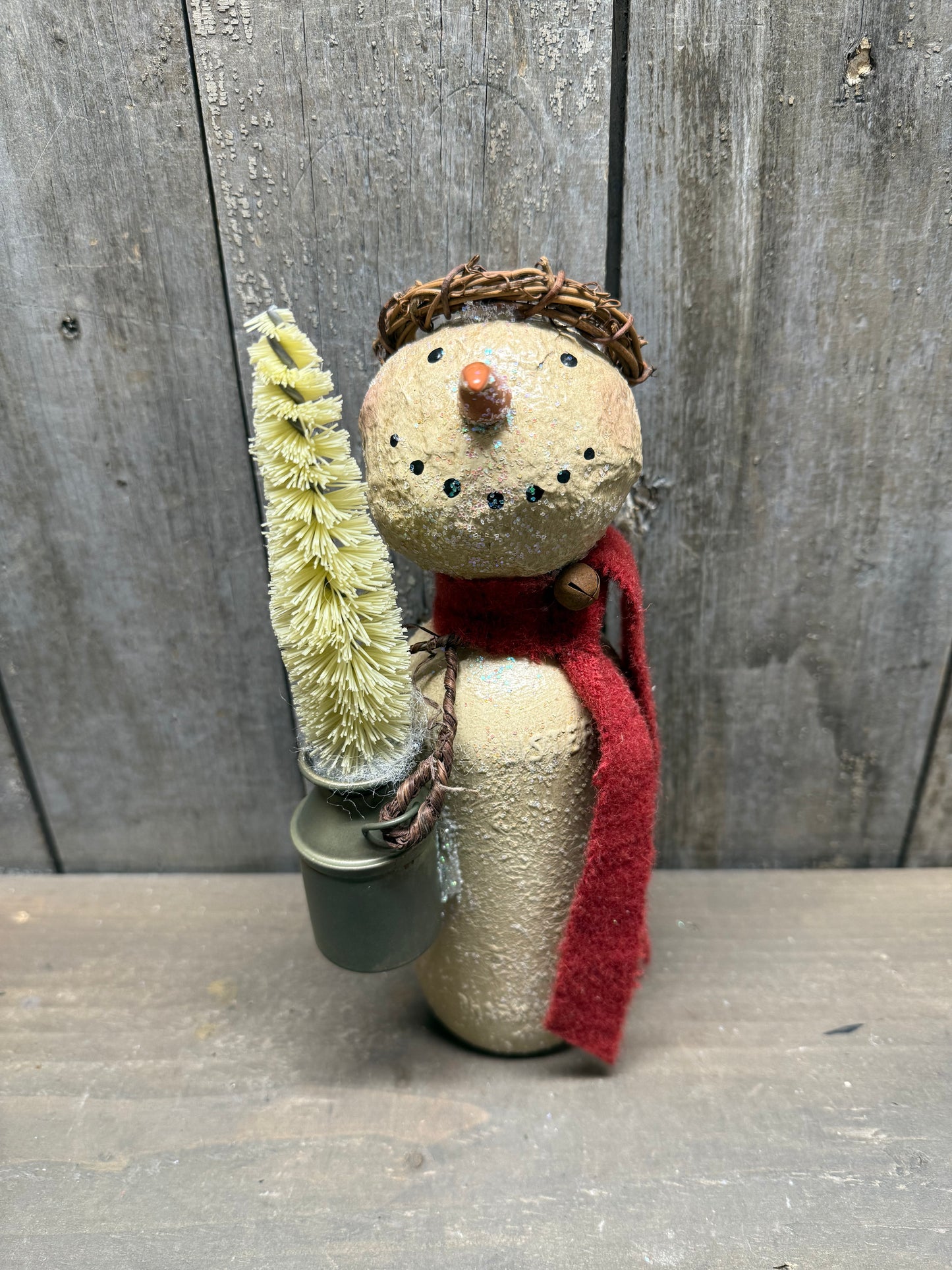 BOTTLE SNOWMAN, Hand Crafted, Assorted