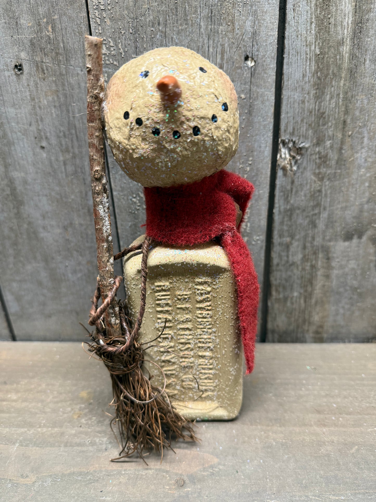 BOTTLE SNOWMAN, Hand Crafted, Assorted