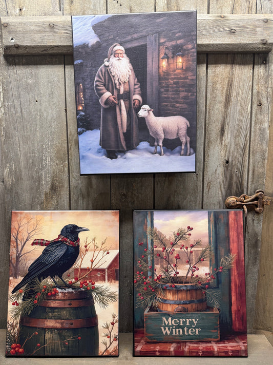 PRIMITIVE CANVAS, 11"x 14", Assorted Designs