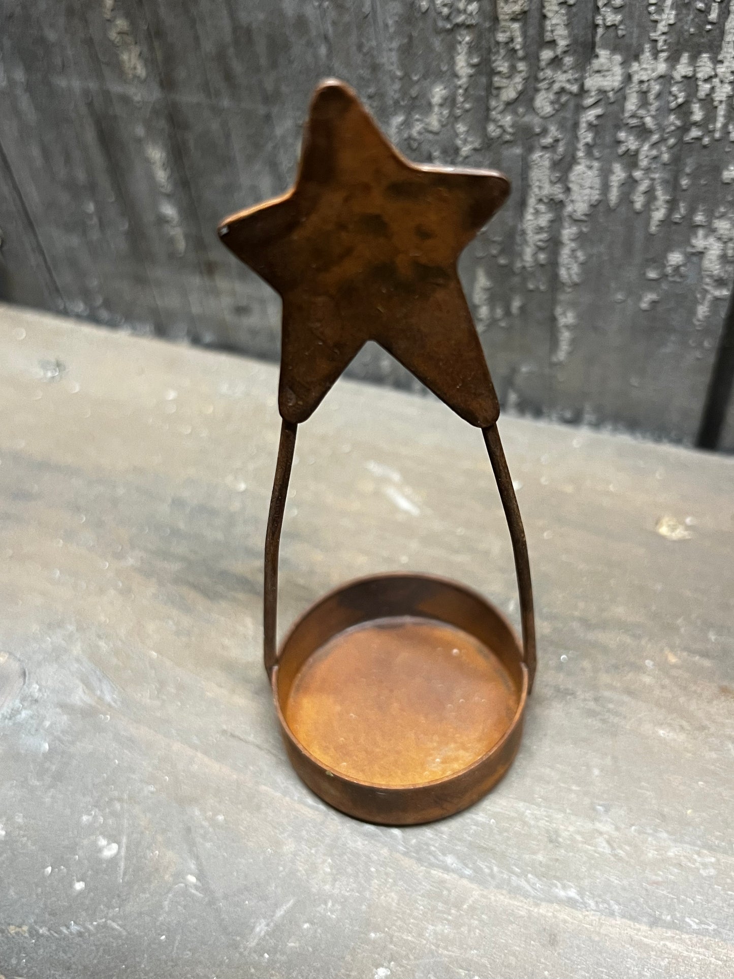 Tea Light Holder, RUSTY STAR