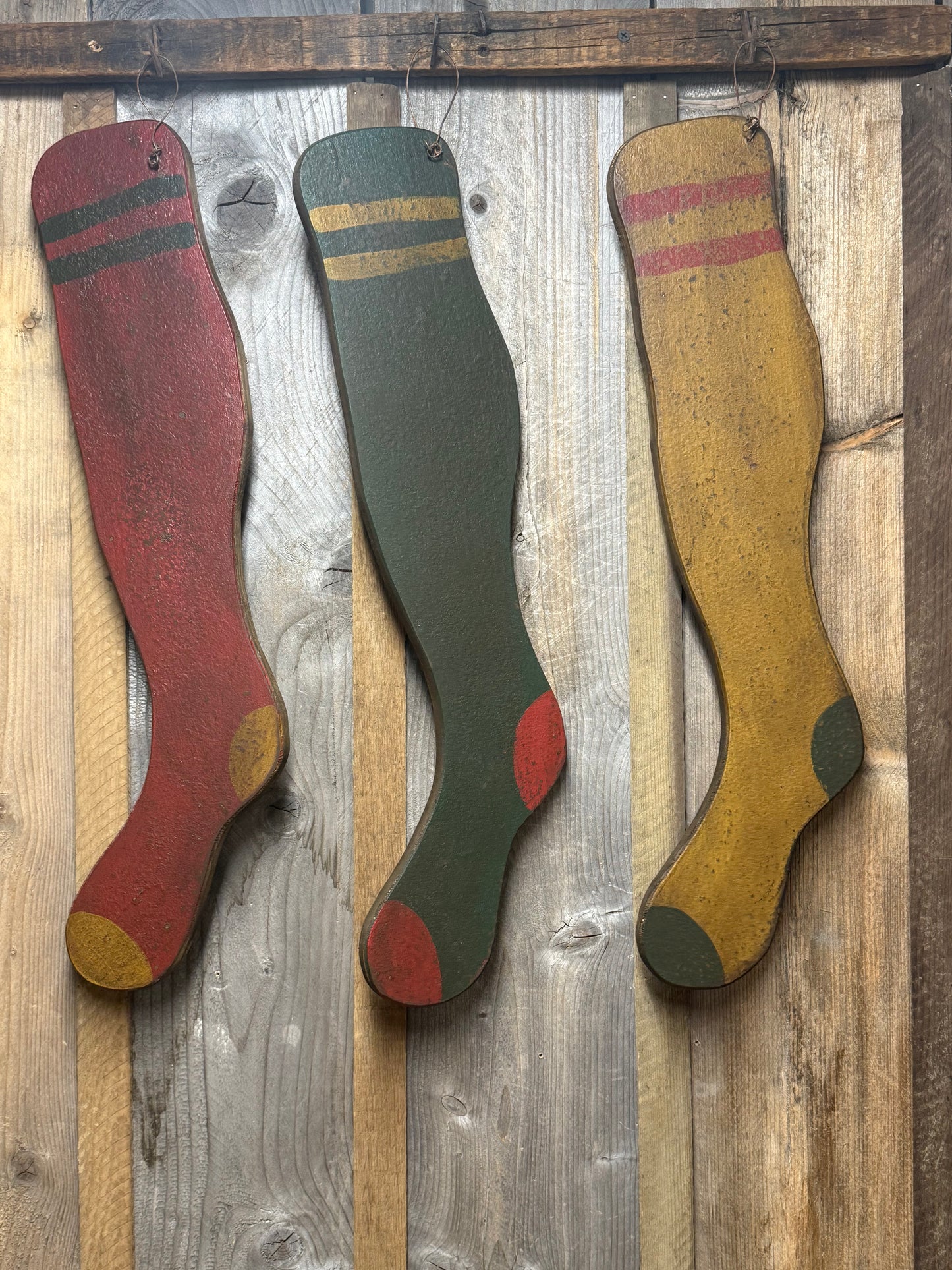 Wood Stocking , RED