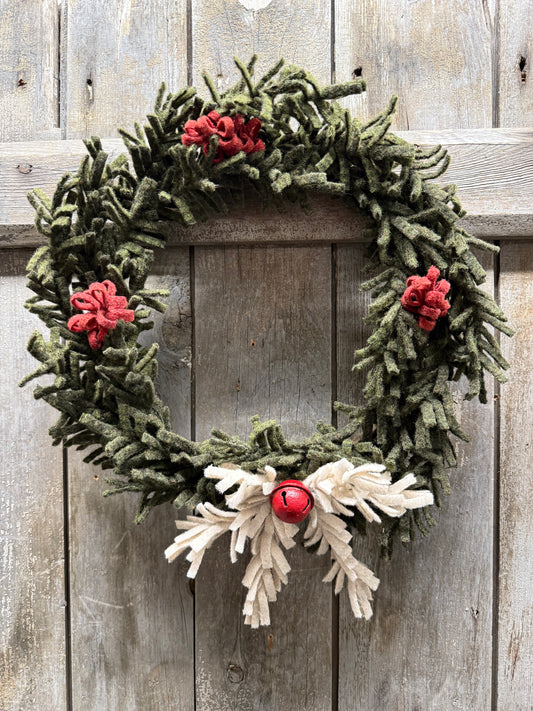 Wool Wreath, 15", ASSORTED STYLES