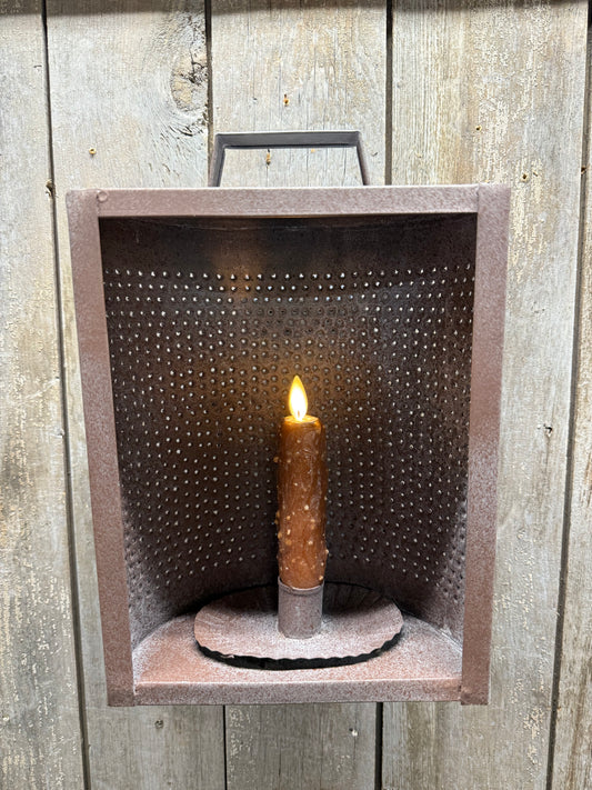 Candle Holder, MANTLE LIGHT, Brown Glaze